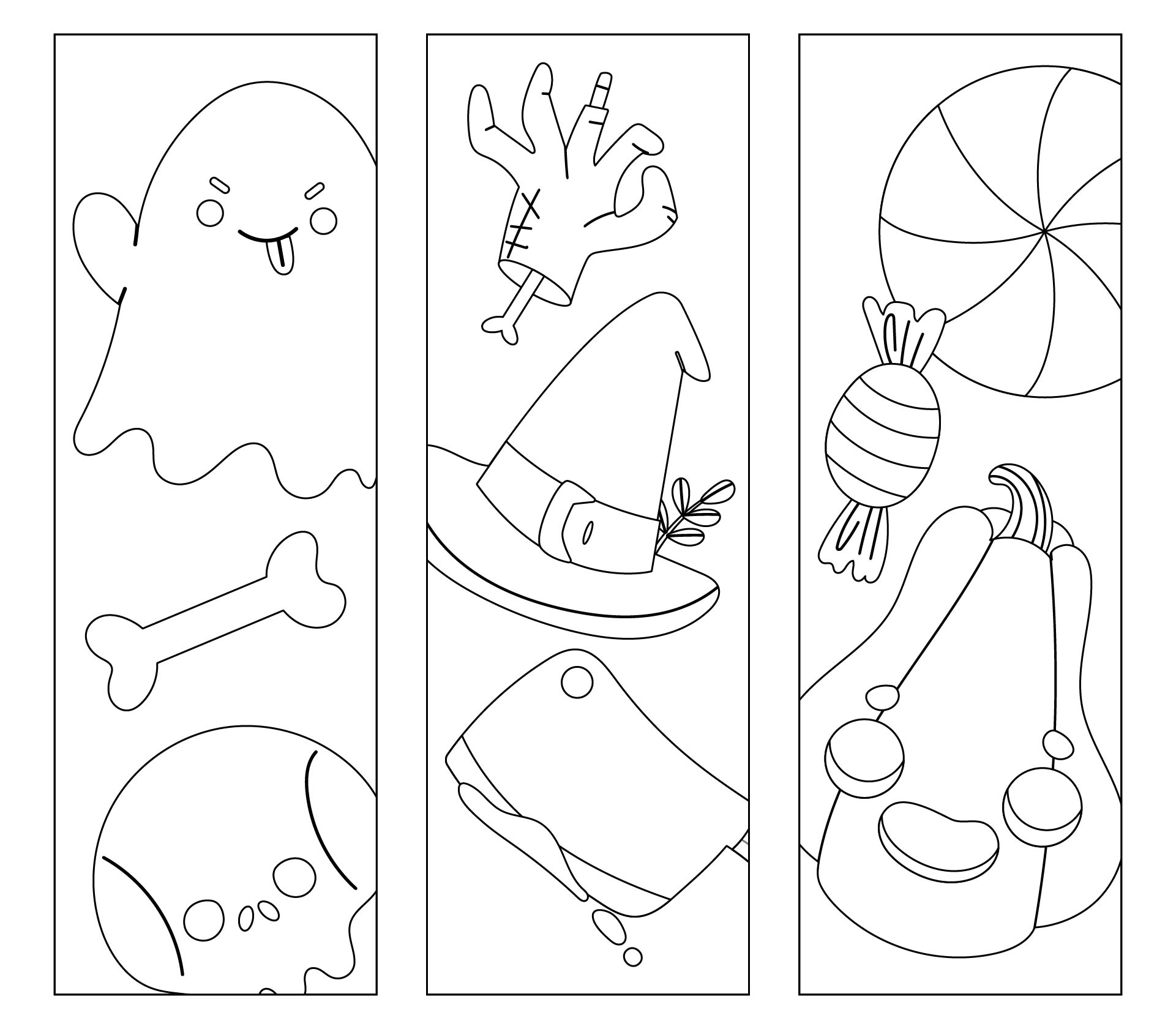 Holiday Printable Bookmarks Halloween Coloring Pages For Kids