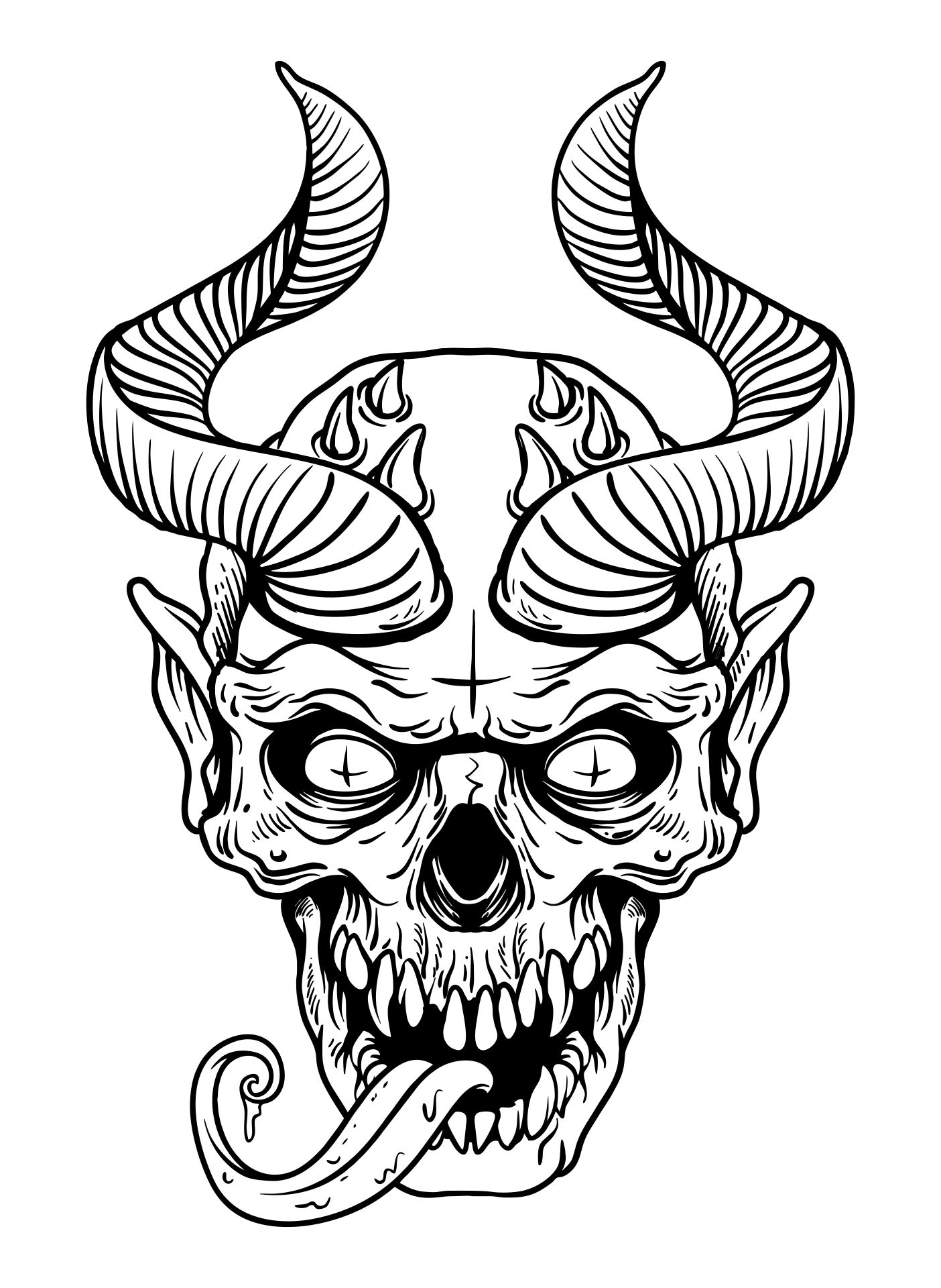 Horror Demon Coloring Page Printable