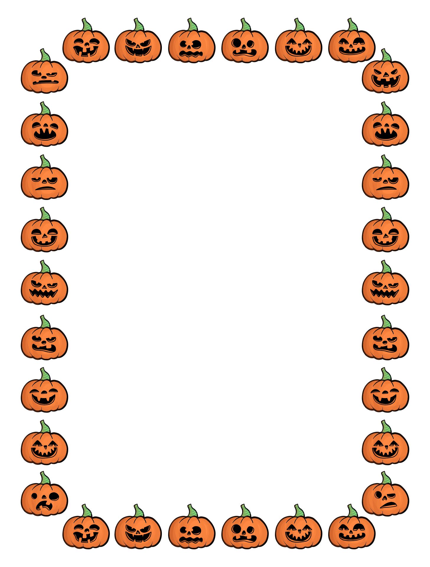 Jack-o-Lanterns Halloween Border Printable