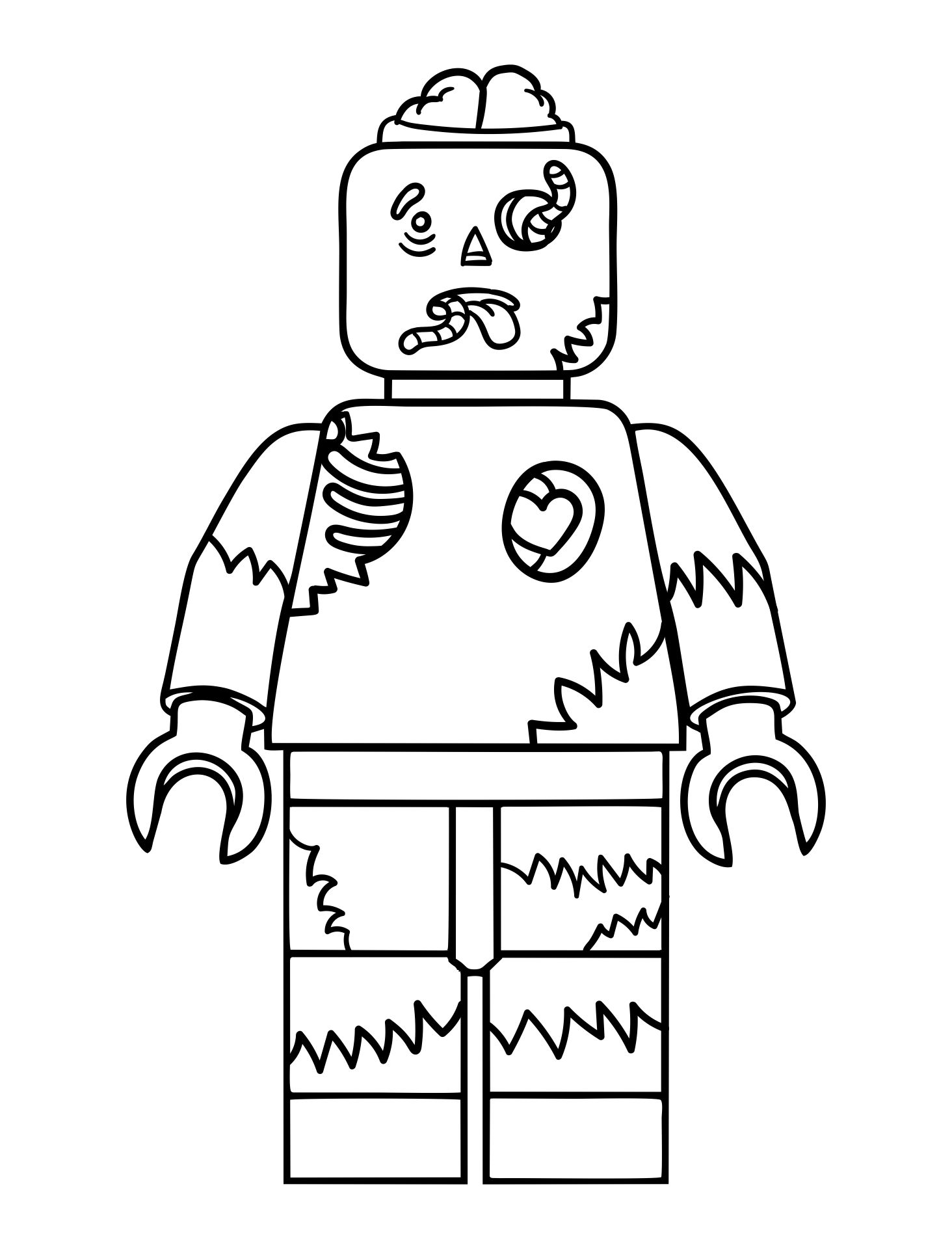 LEGO Zombie Coloring Page Printable