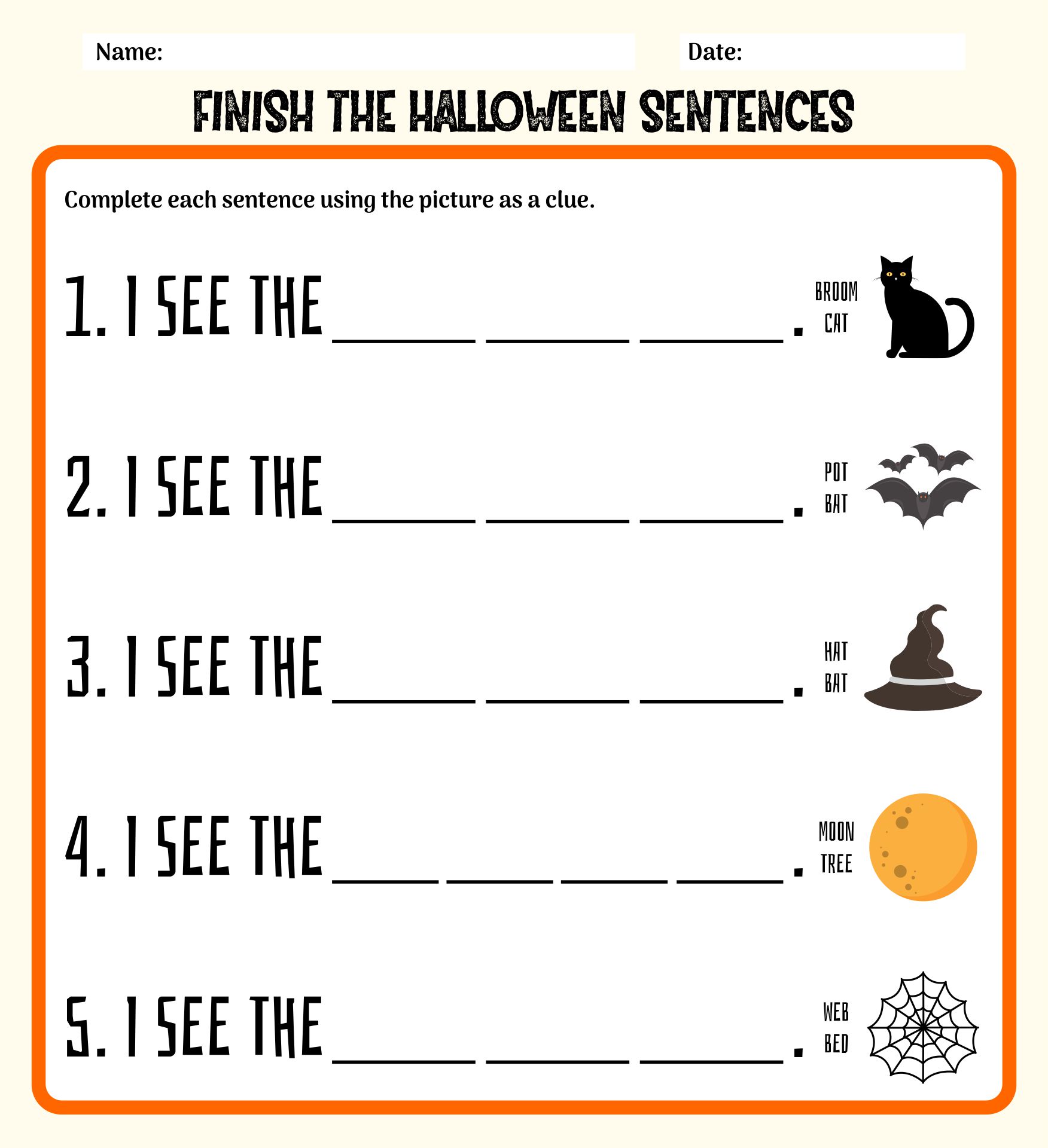 Literacy Printable Halloween Activities For Kindergarten