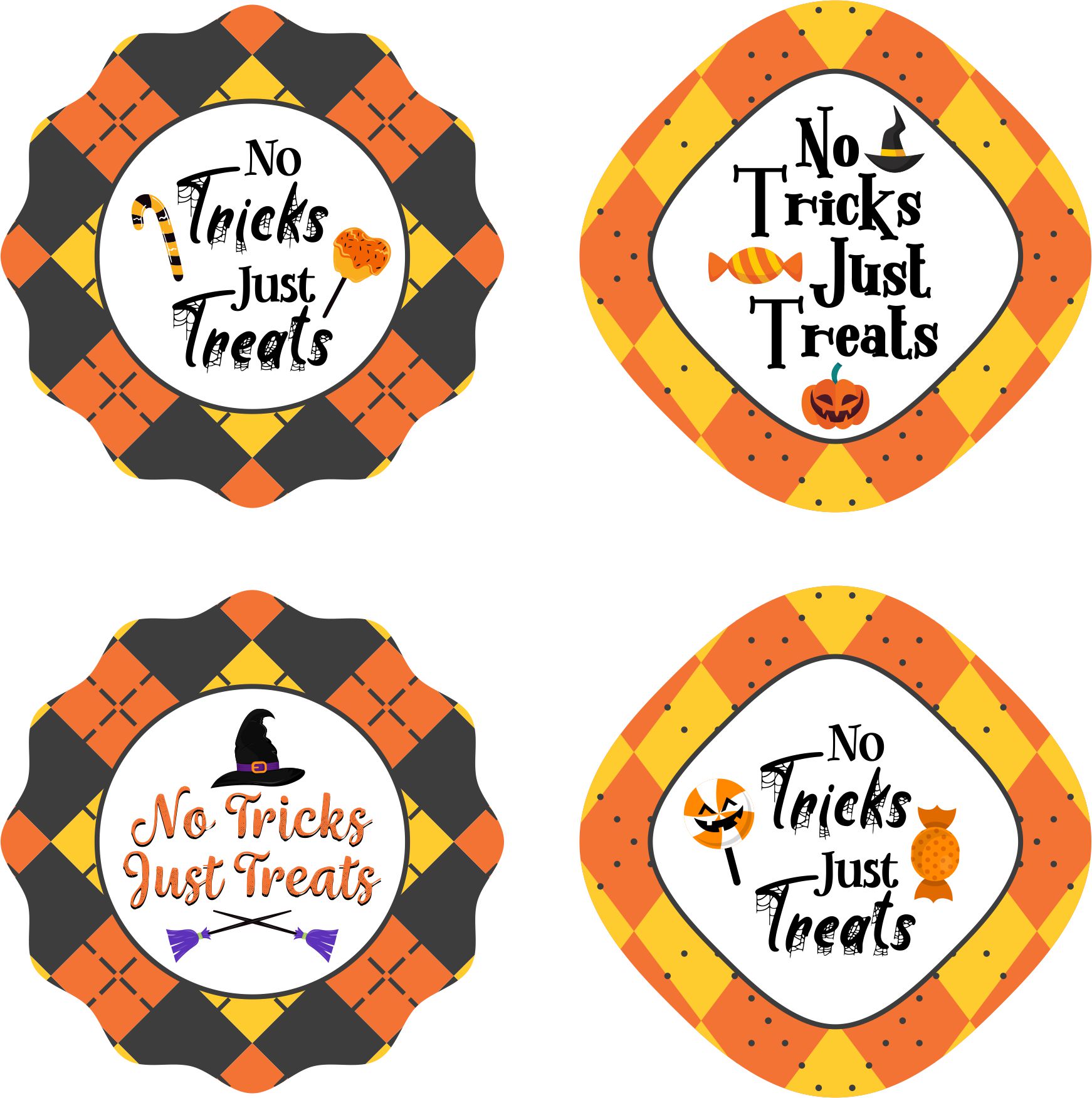 No Tricks Just Treats Printable Halloween Cookie Tags