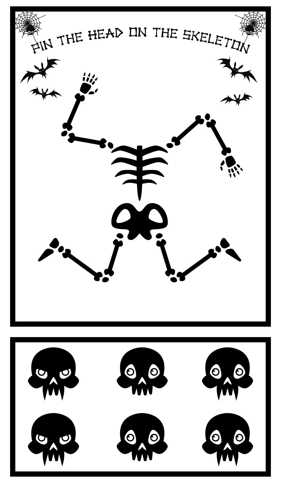 Pin The Head On The Skeleton Printable Game