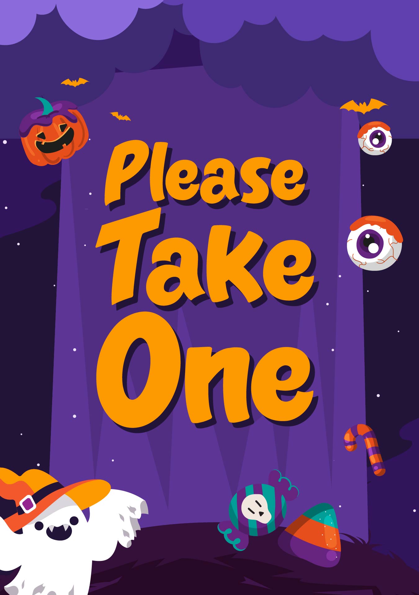 Please Take One Printable For Your Unsupervised Halloween Candy