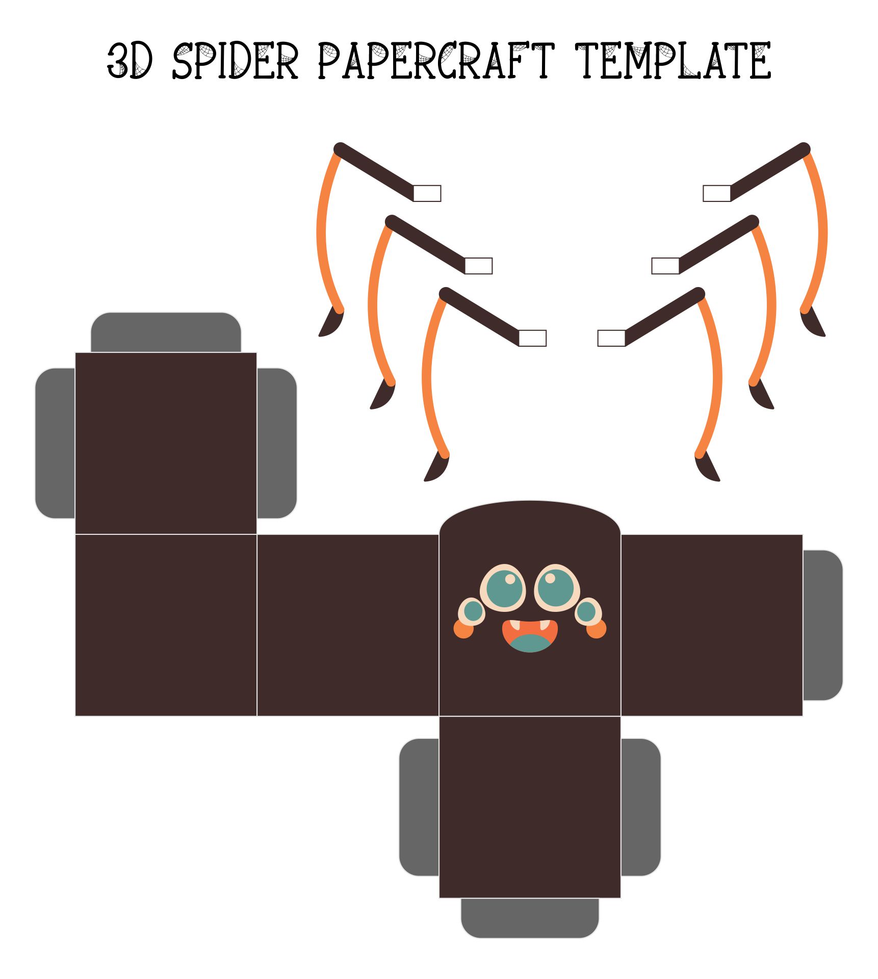 Printable 3D Spider Papercraft Template