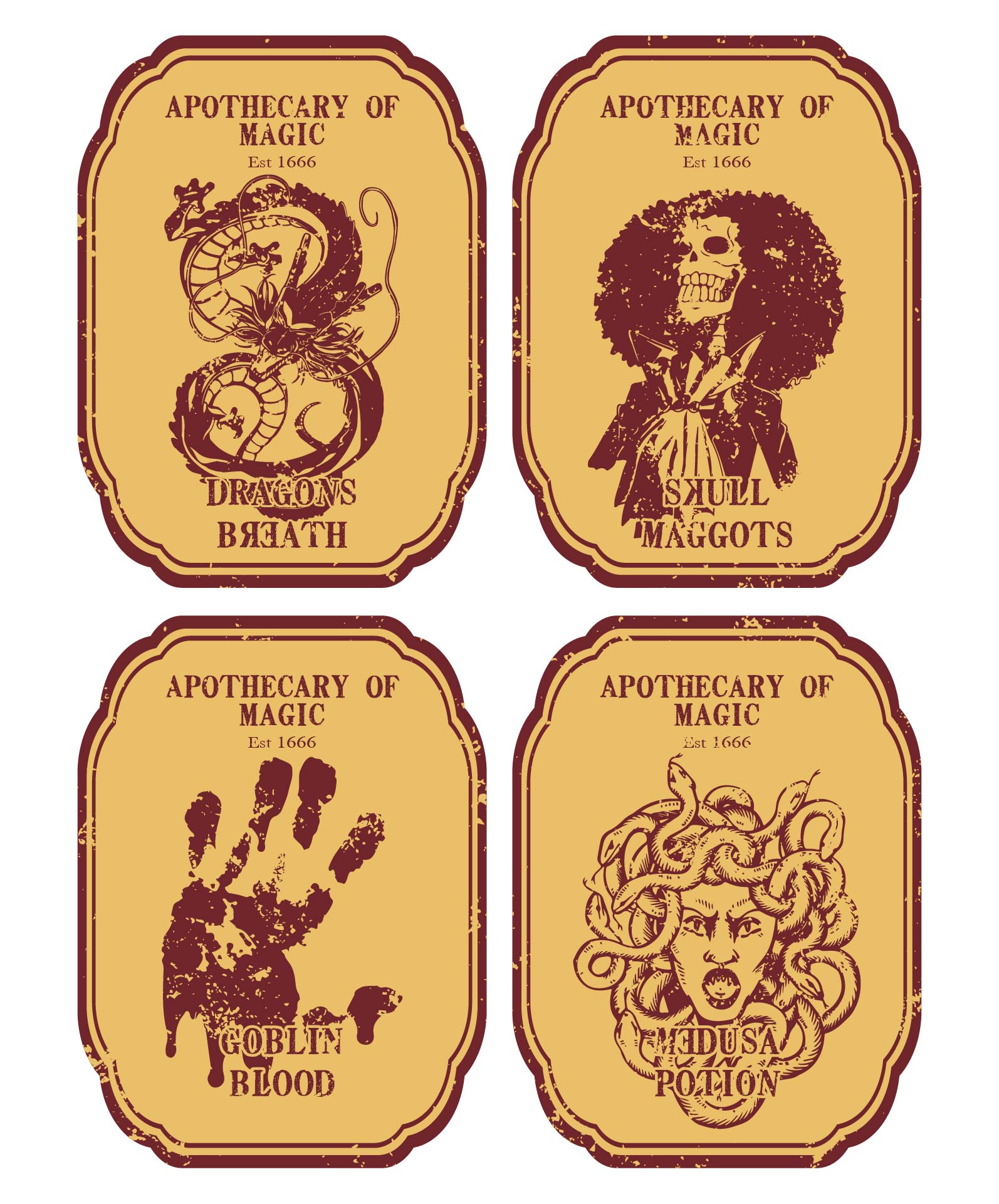 Printable Apothecary Labels For Halloween