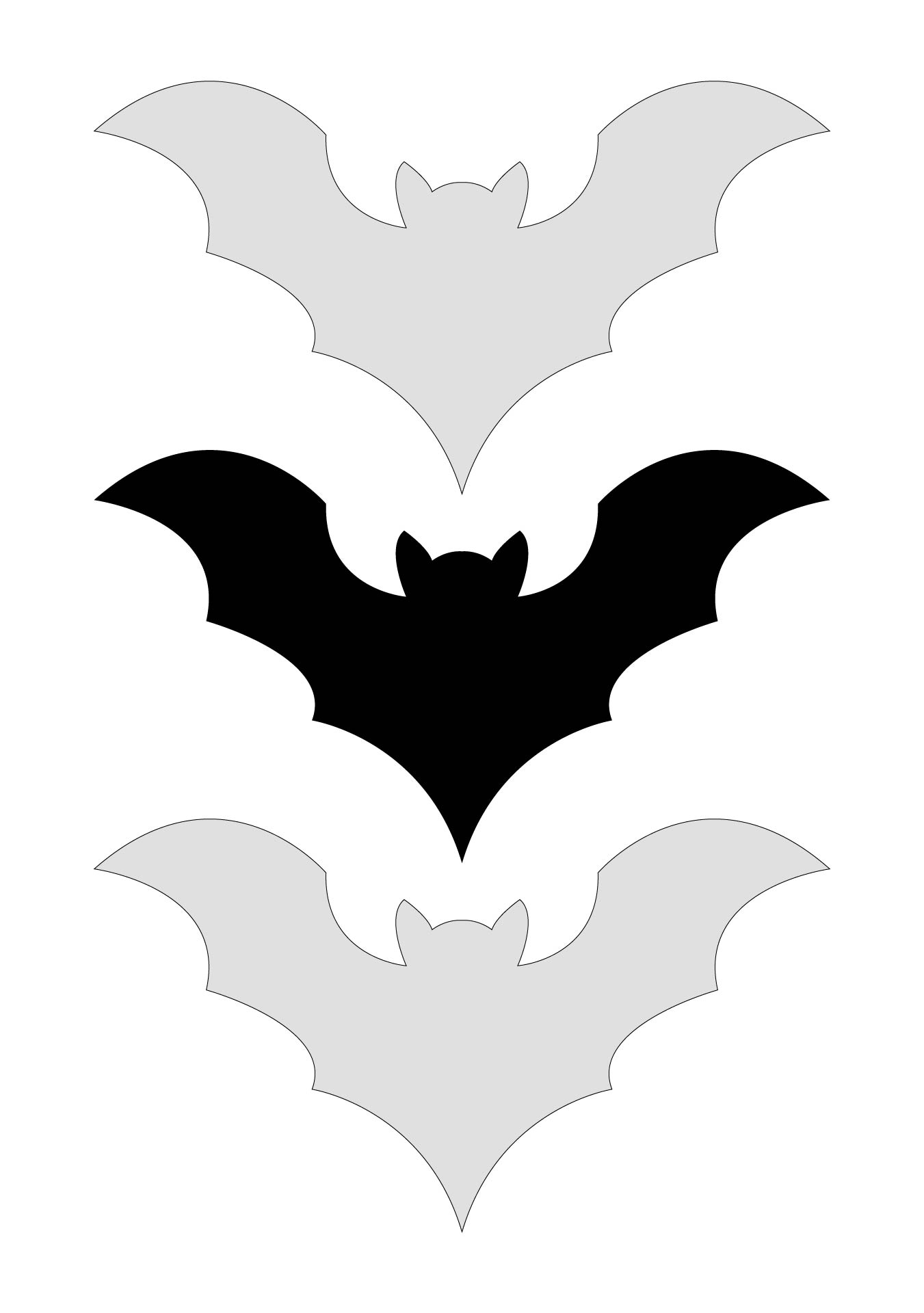 Printable Bat Outline Stencils & Silhouette Shapes