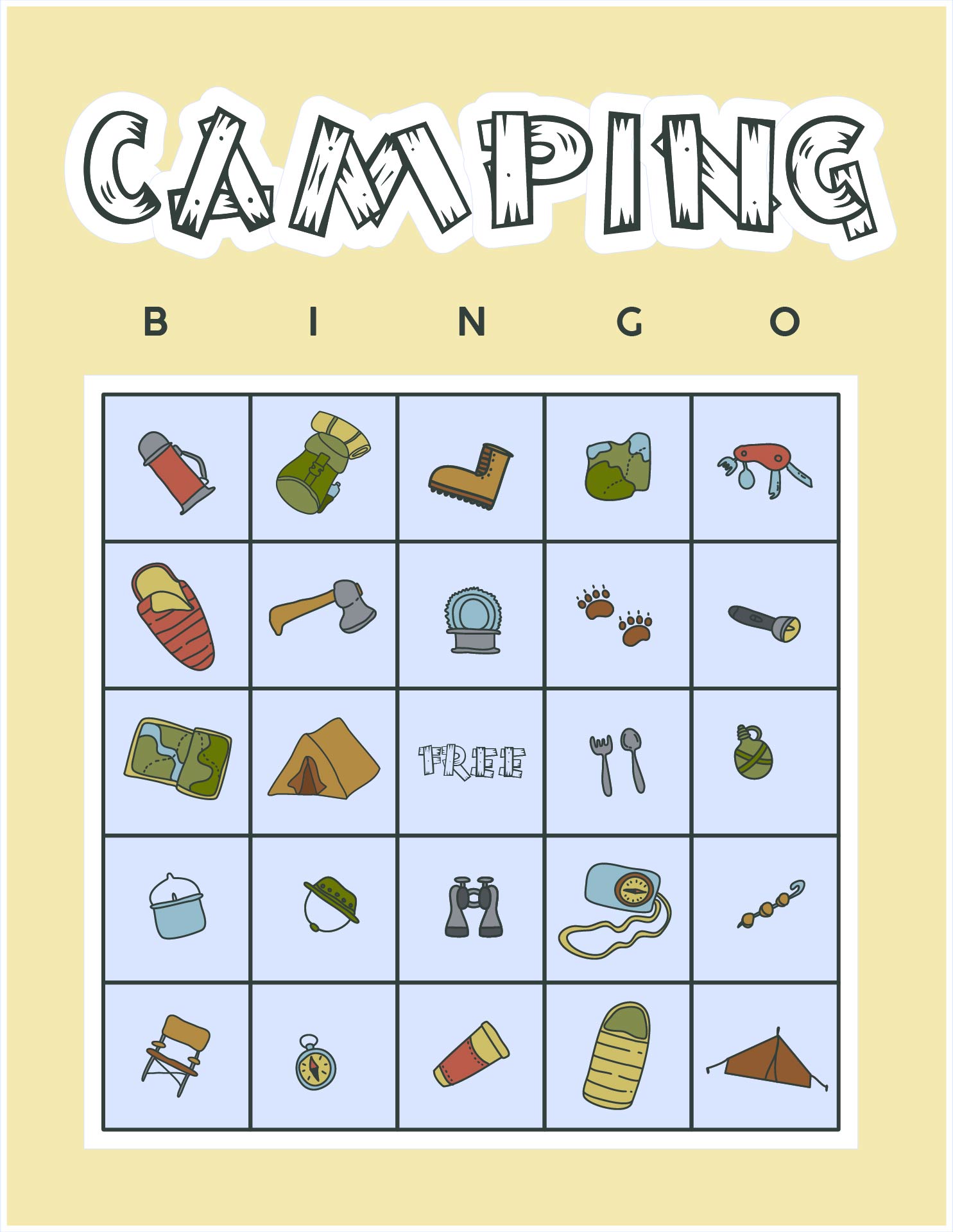 Printable Camping Bingo Freebie