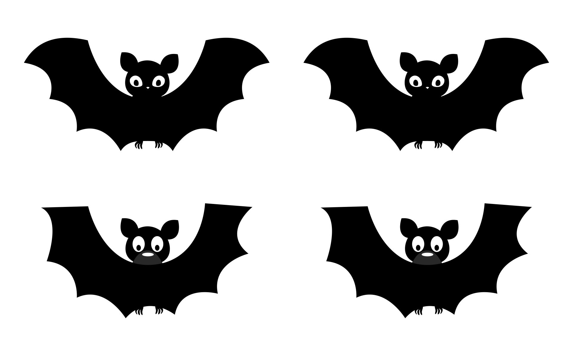 Printable Cartoon Bats For Halloween Template