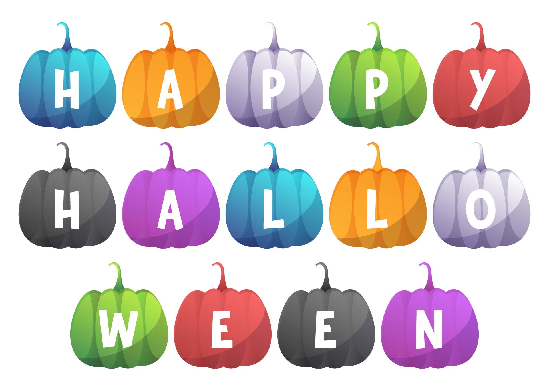 Printable Colorful Halloween Banner
