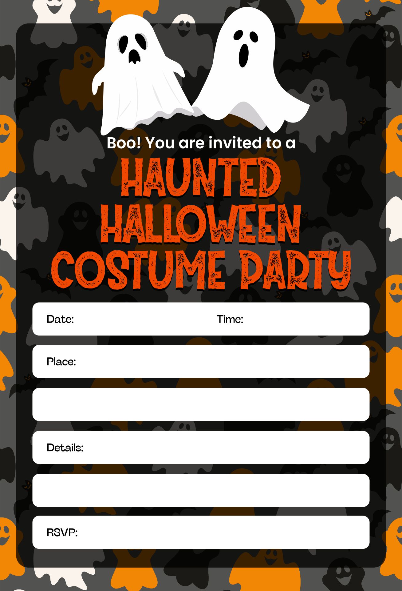 Printable Costume Party Invitations Templates