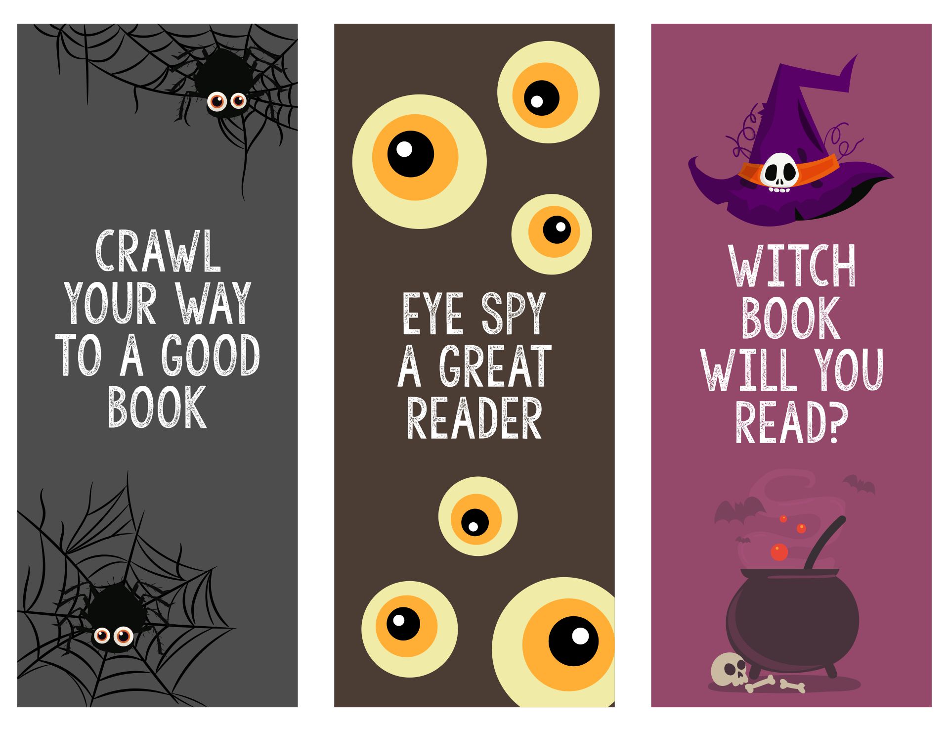 Printable Cute Halloween Bookmarks To Make With Your Kids