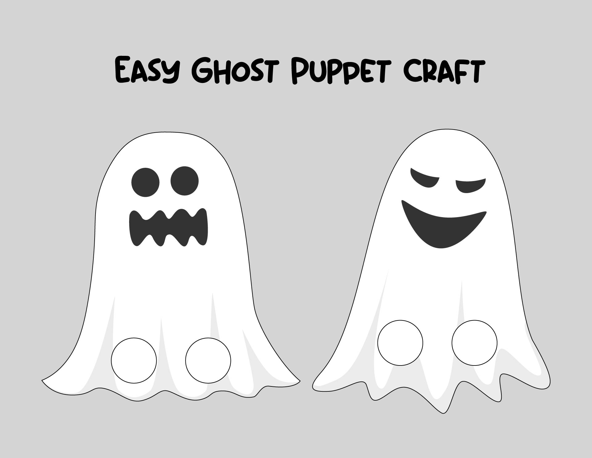 Printable Easy Ghost Puppet Craft For Kids