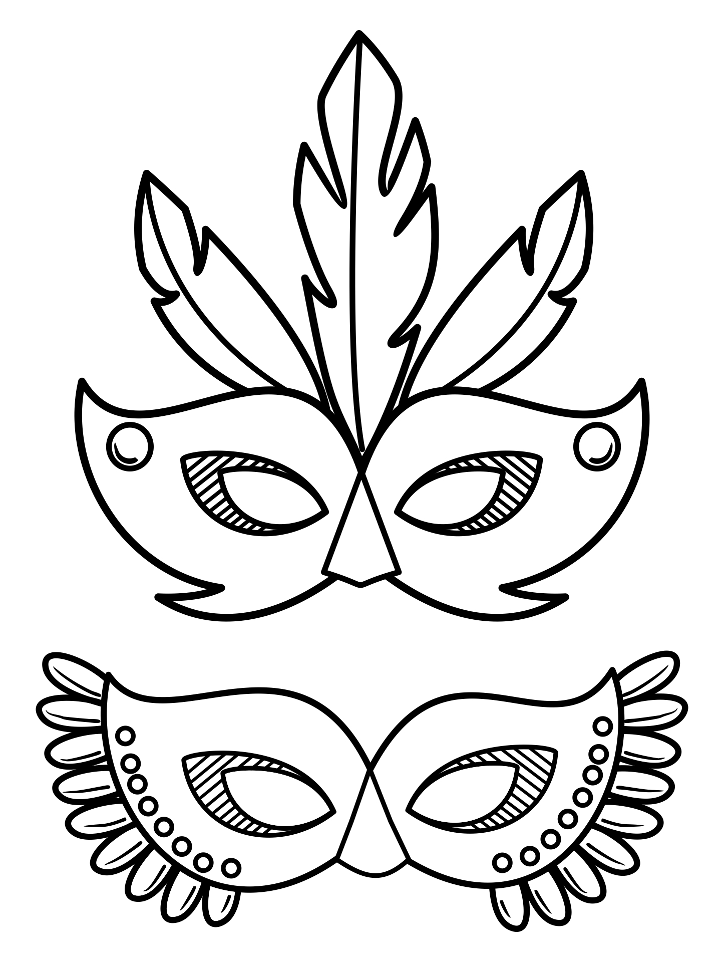 Printable Eye Mask Masquerade Template Coloring