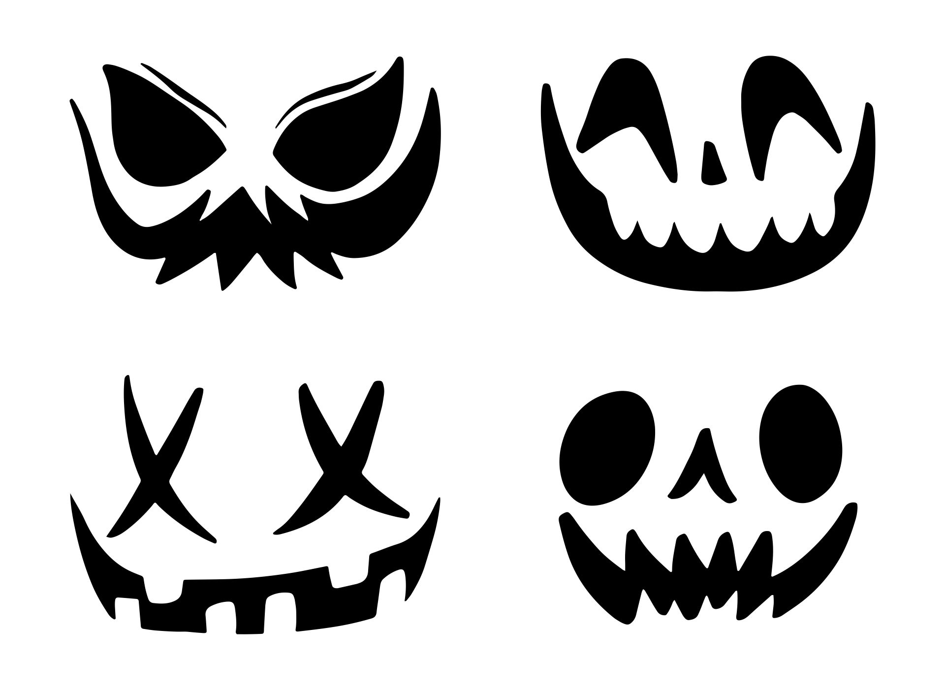 Printable Face Stencils For Fun Halloween Pumpkin Carving