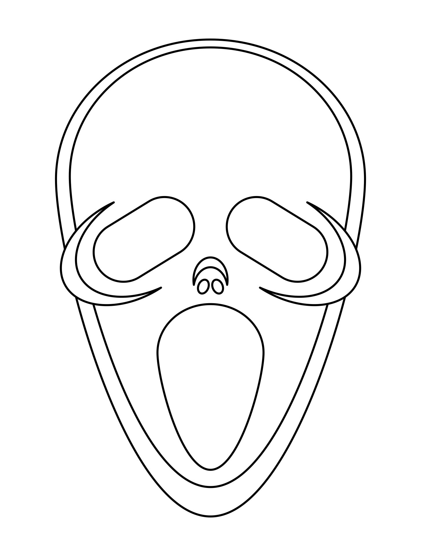 Printable Ghost Mask Drawing