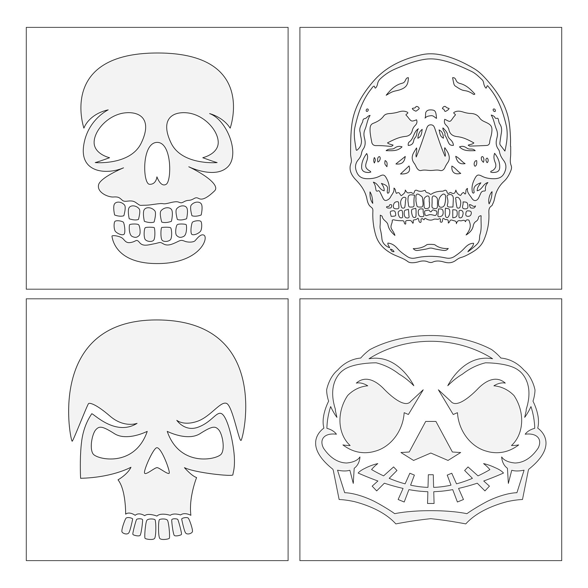 Printable Goth Skull Stencil