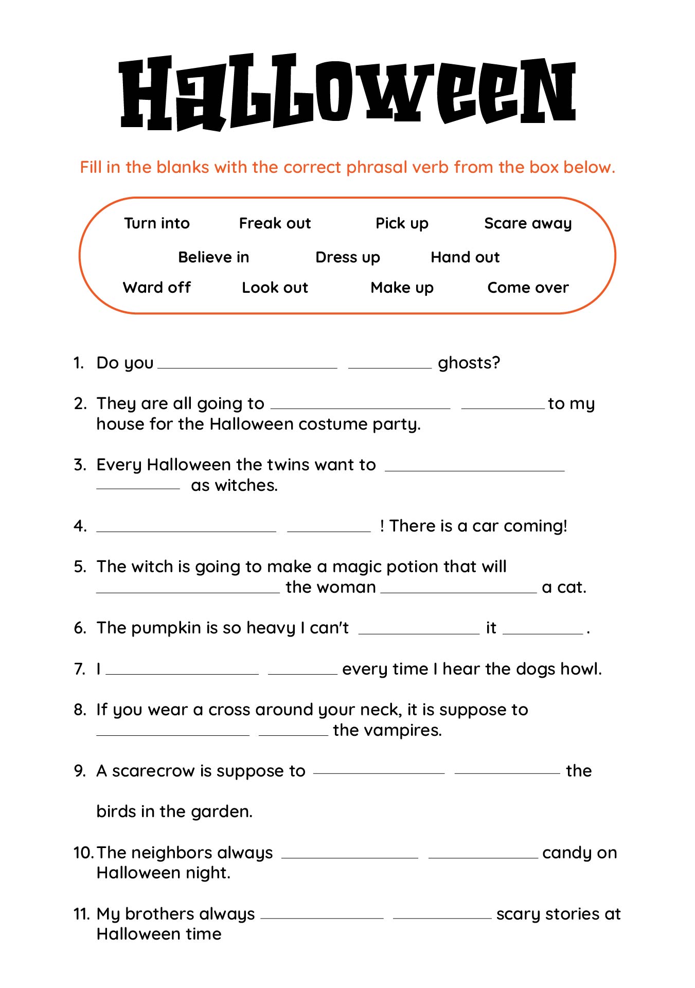 Printable Halloween Activity Sheets For Elementary Grades