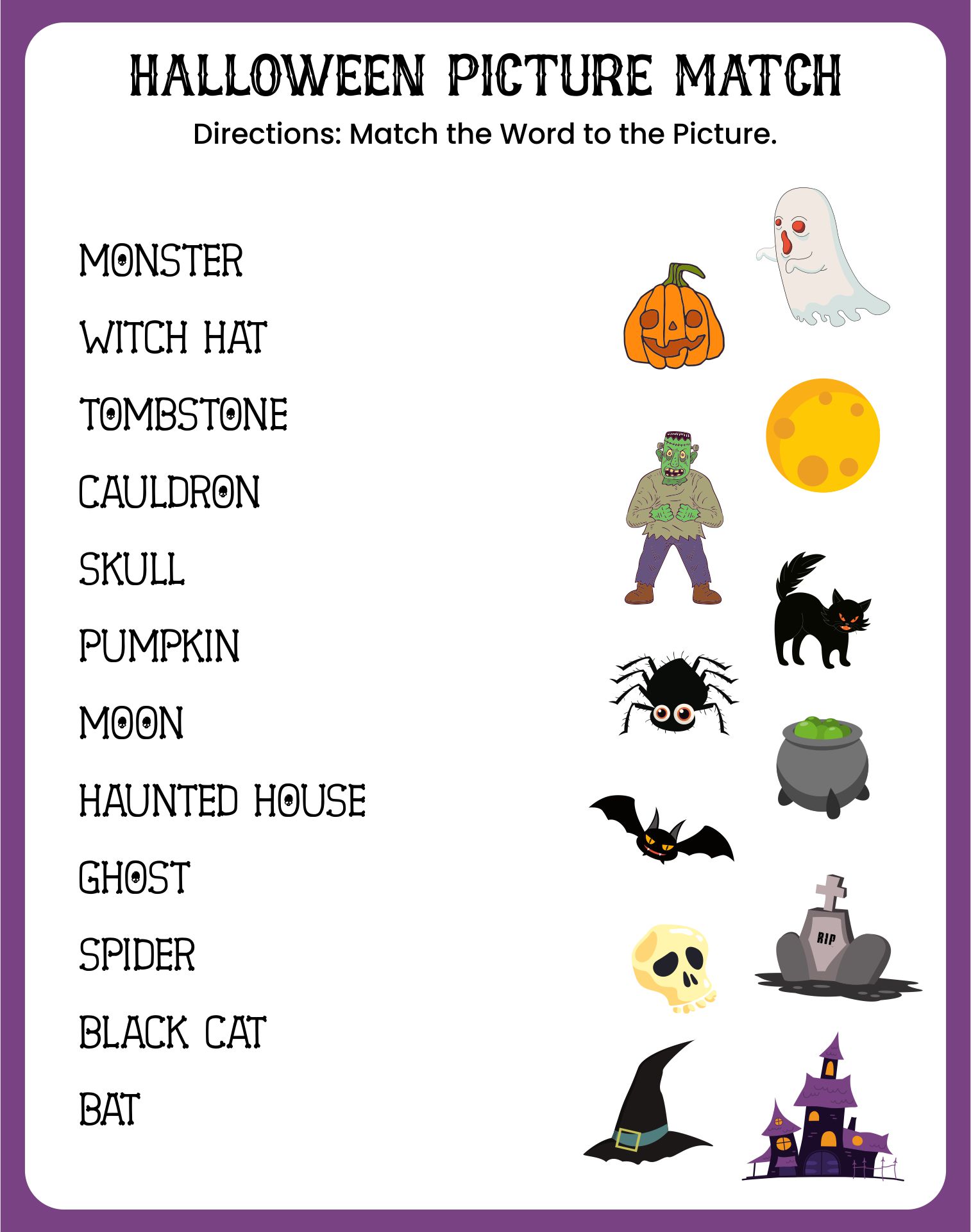 Printable Halloween Activity Sheets For Elementary Grades