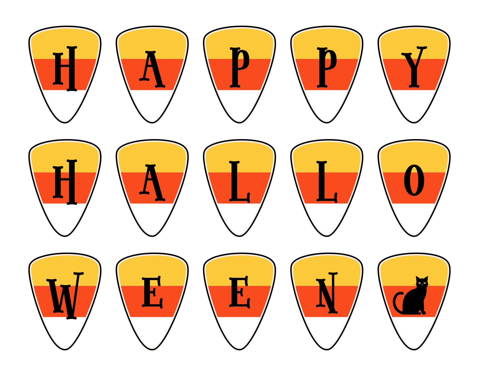 Printable Halloween Banner Candy Corn Letters