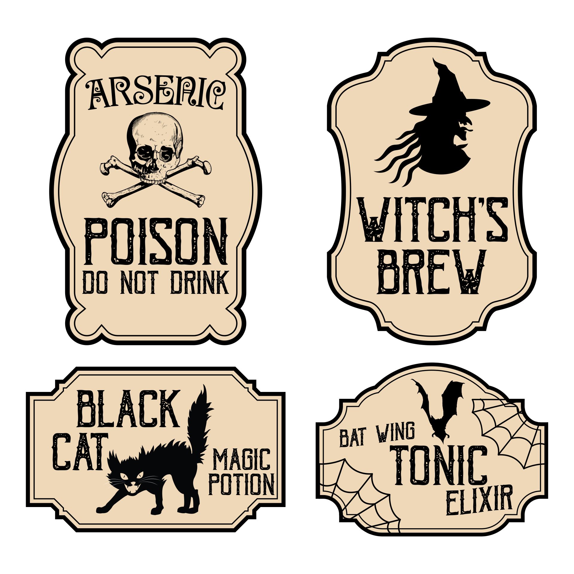 Printable Halloween Beverage Labels