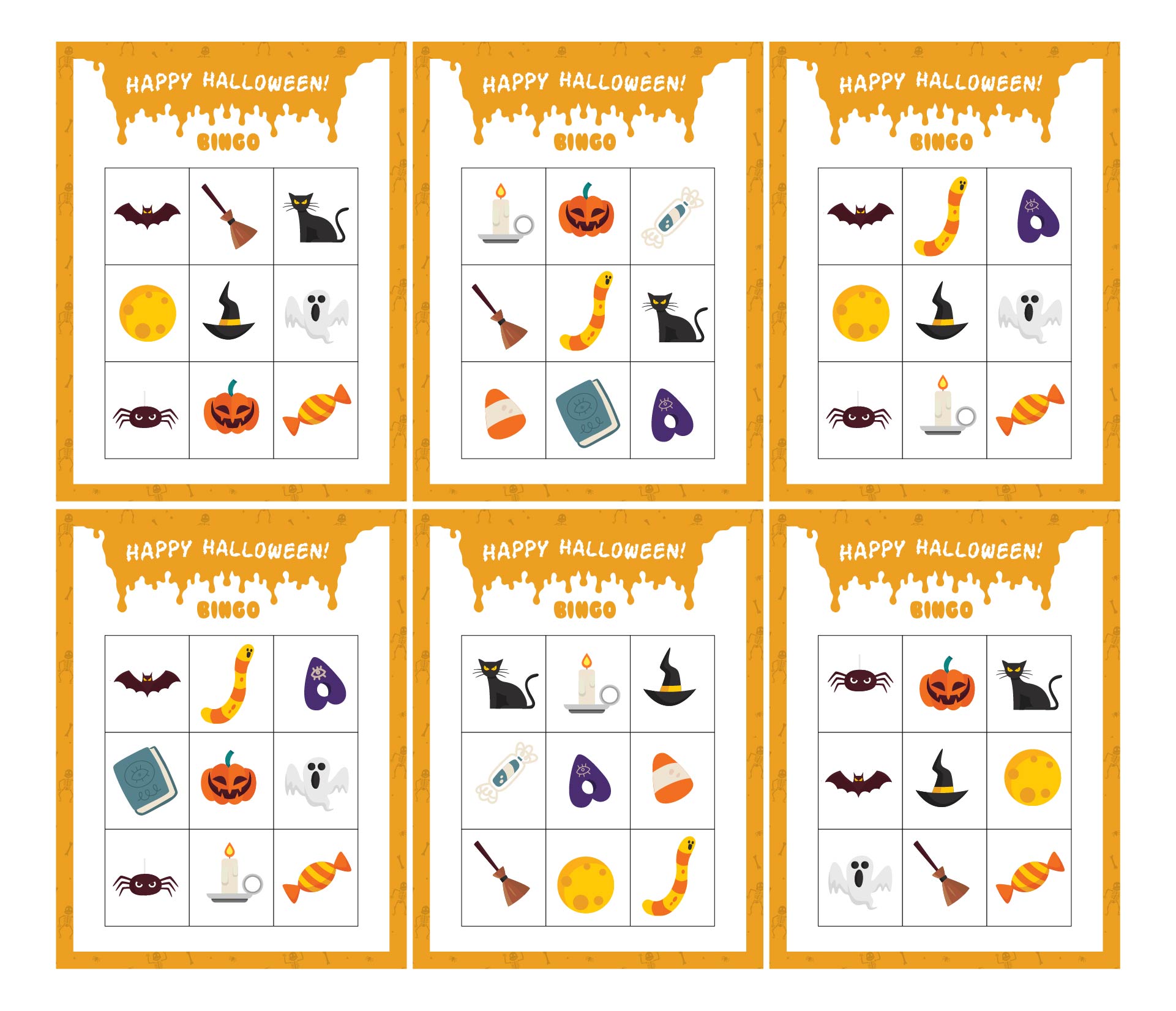 Printable Halloween Bingo Cards And Calling Card