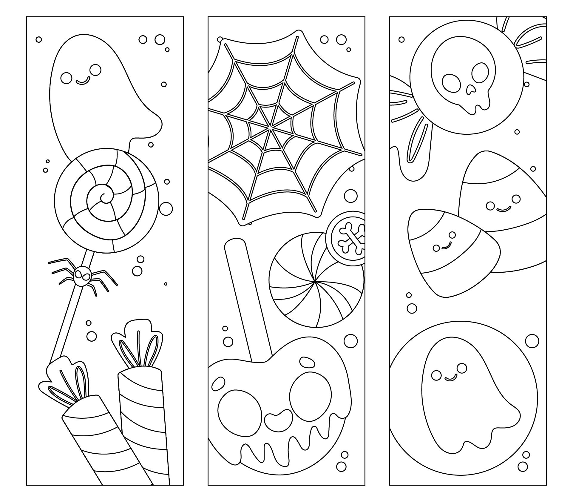 Printable Halloween Bookmarks Coloring Party Favor