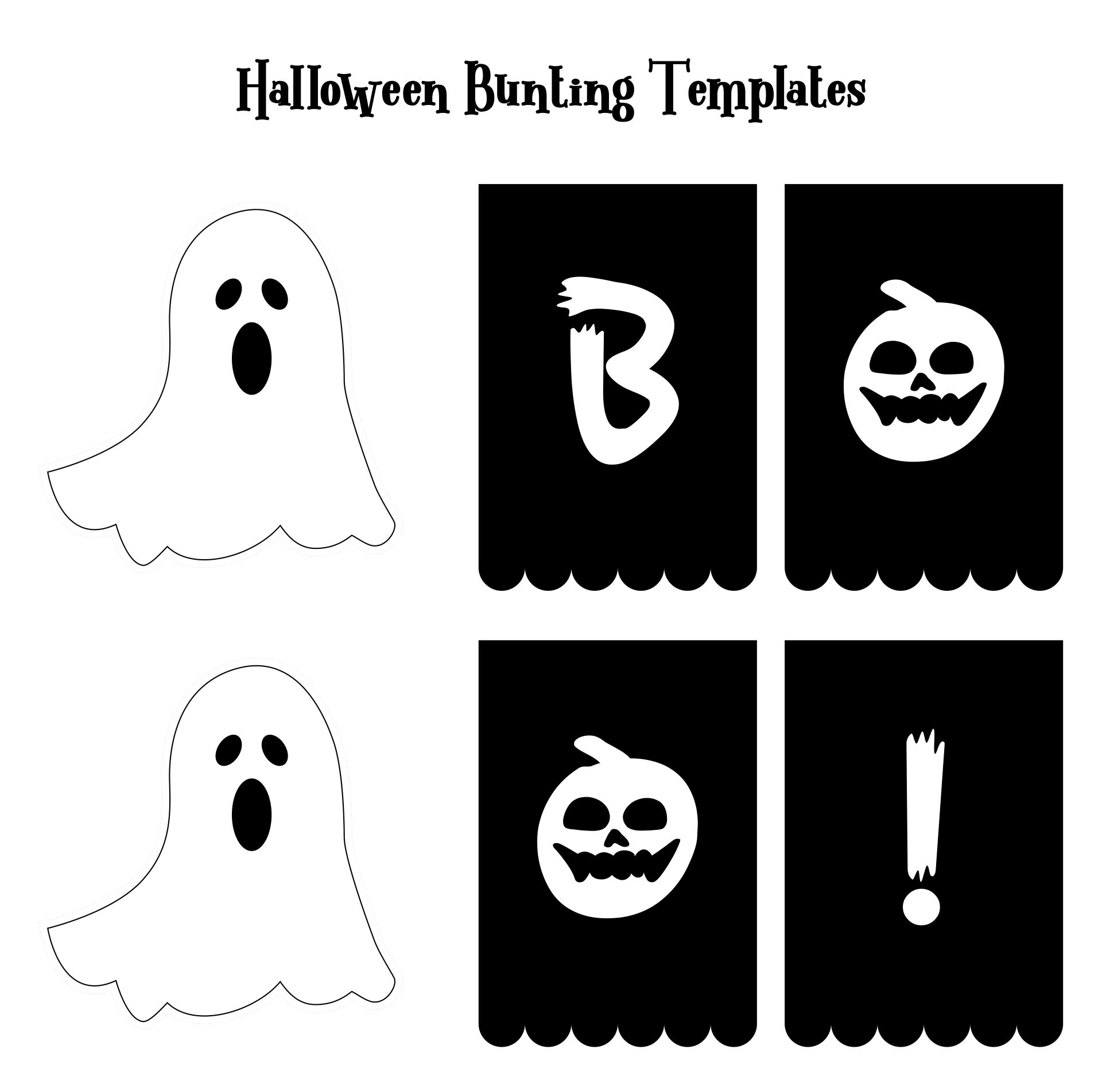 Printable Halloween Bunting Templates