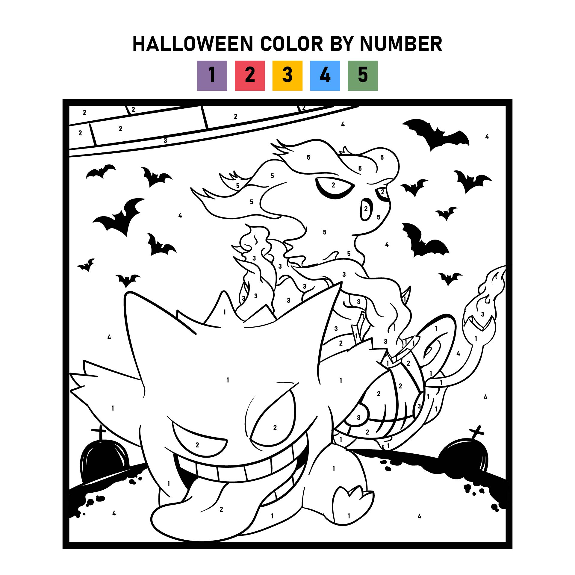 Printable Halloween Coloring Numbers