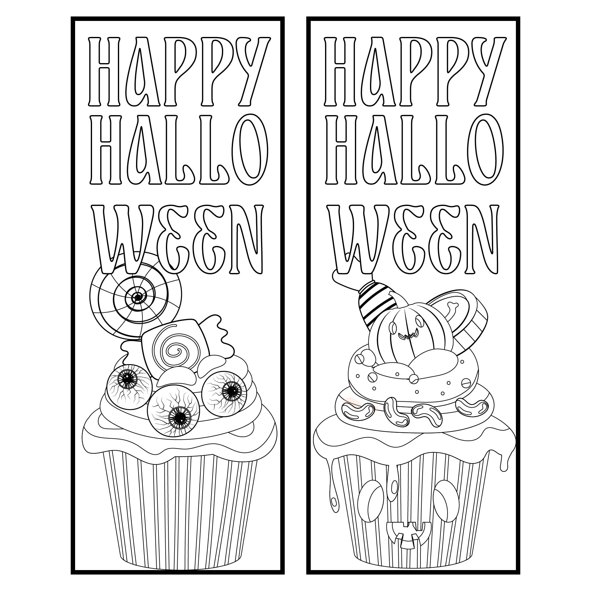 Printable Halloween Cool Drawings For Bookmarks