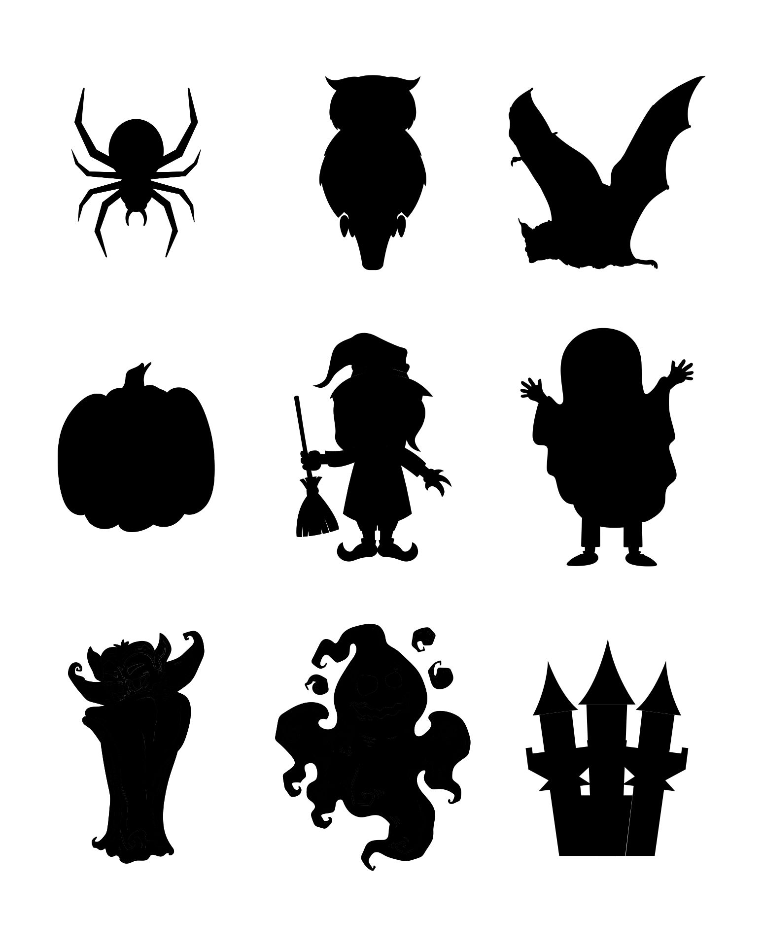 Printable Halloween Cut Out Decorations Template