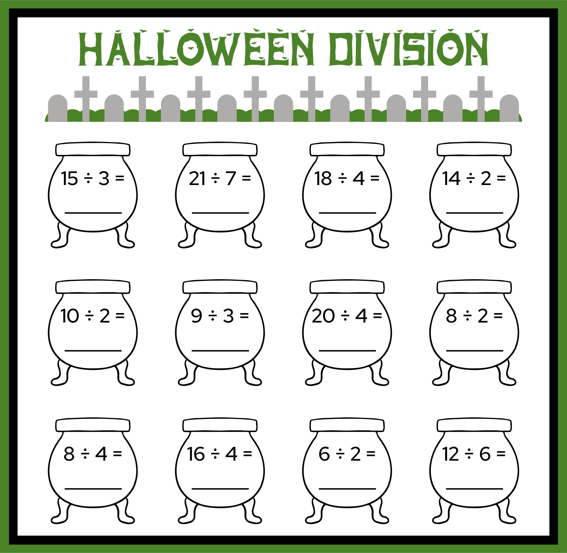 Printable Halloween Division Worksheet