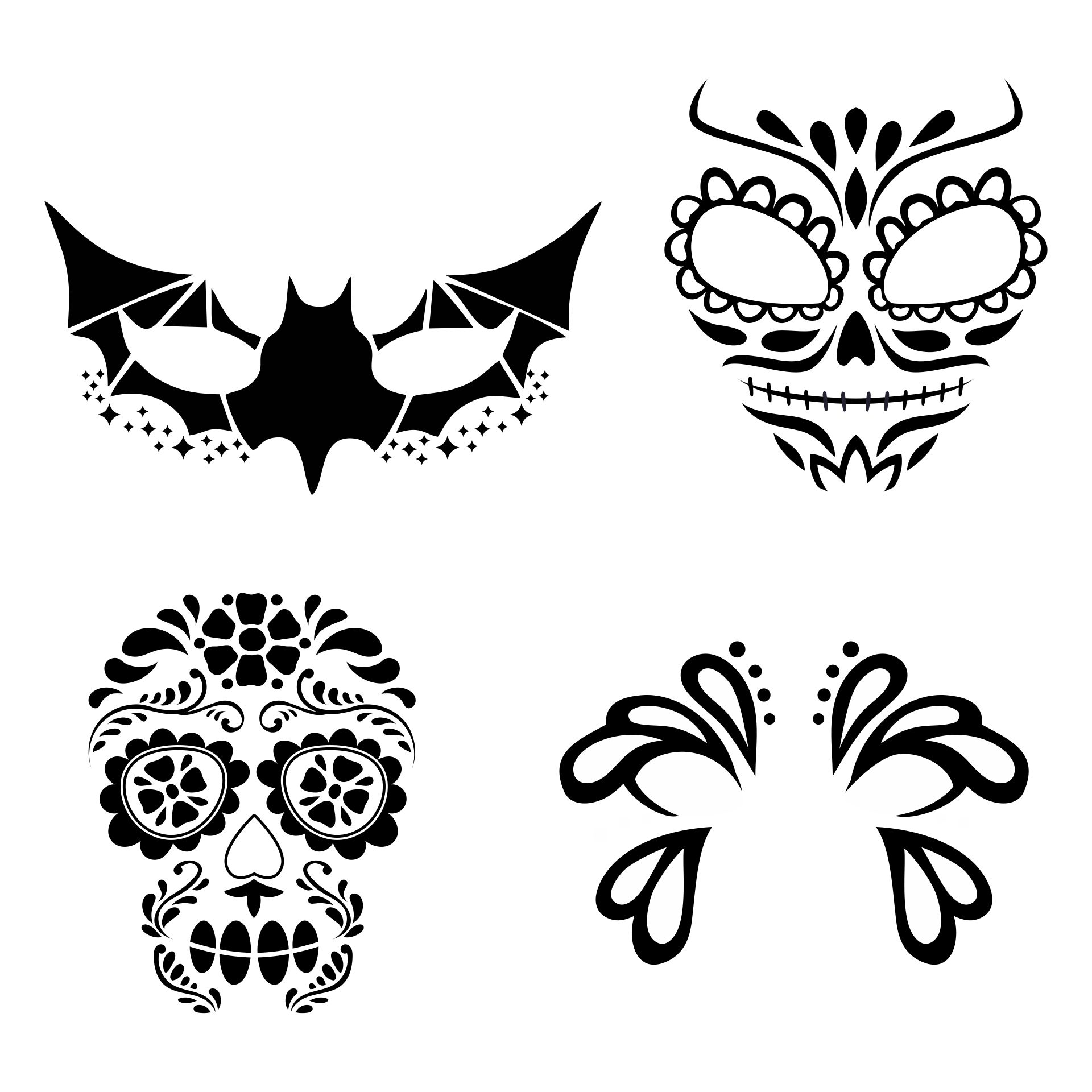 Printable Halloween Face Painting Stencil Template