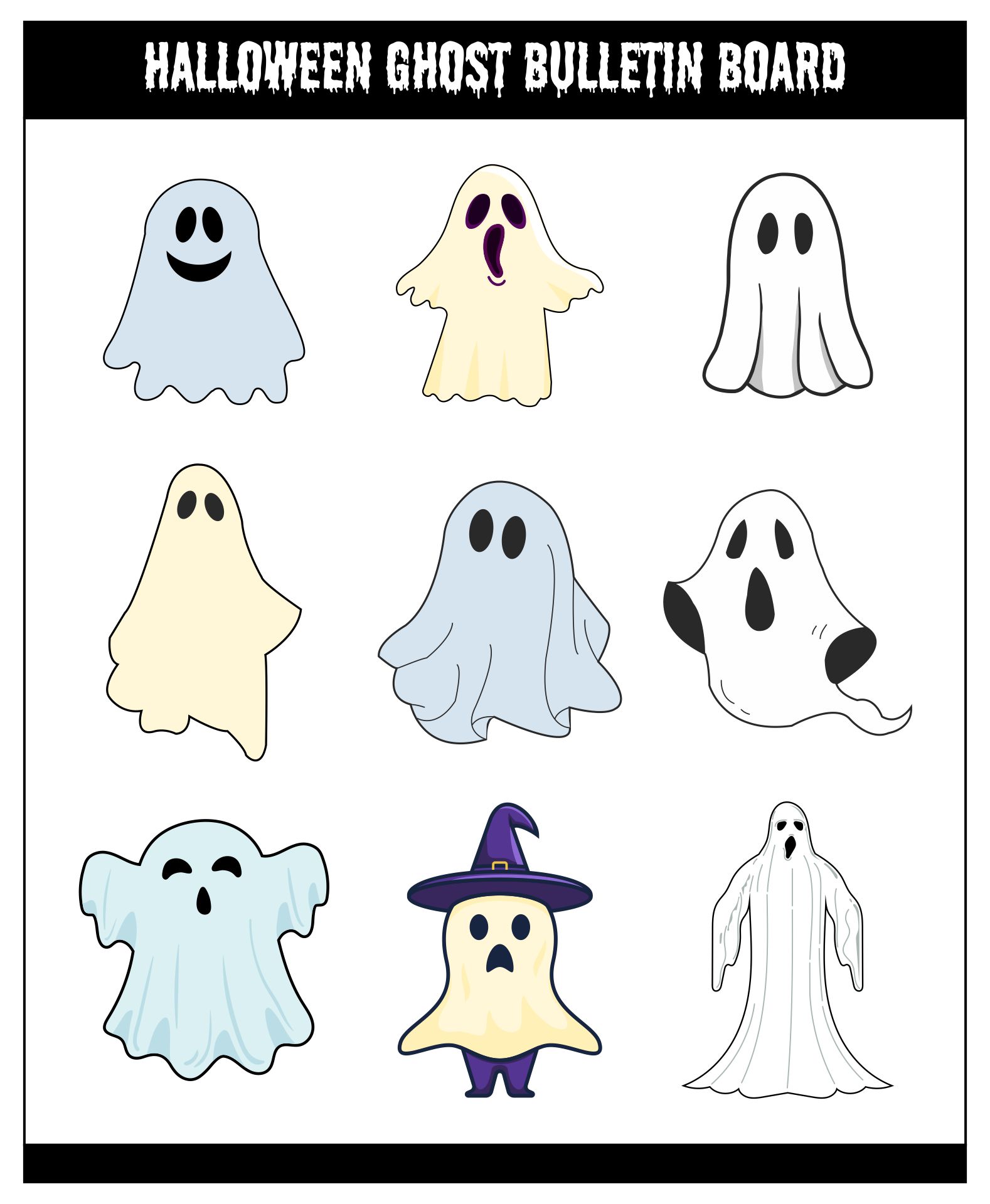 Printable Halloween Ghost Bulletin Board