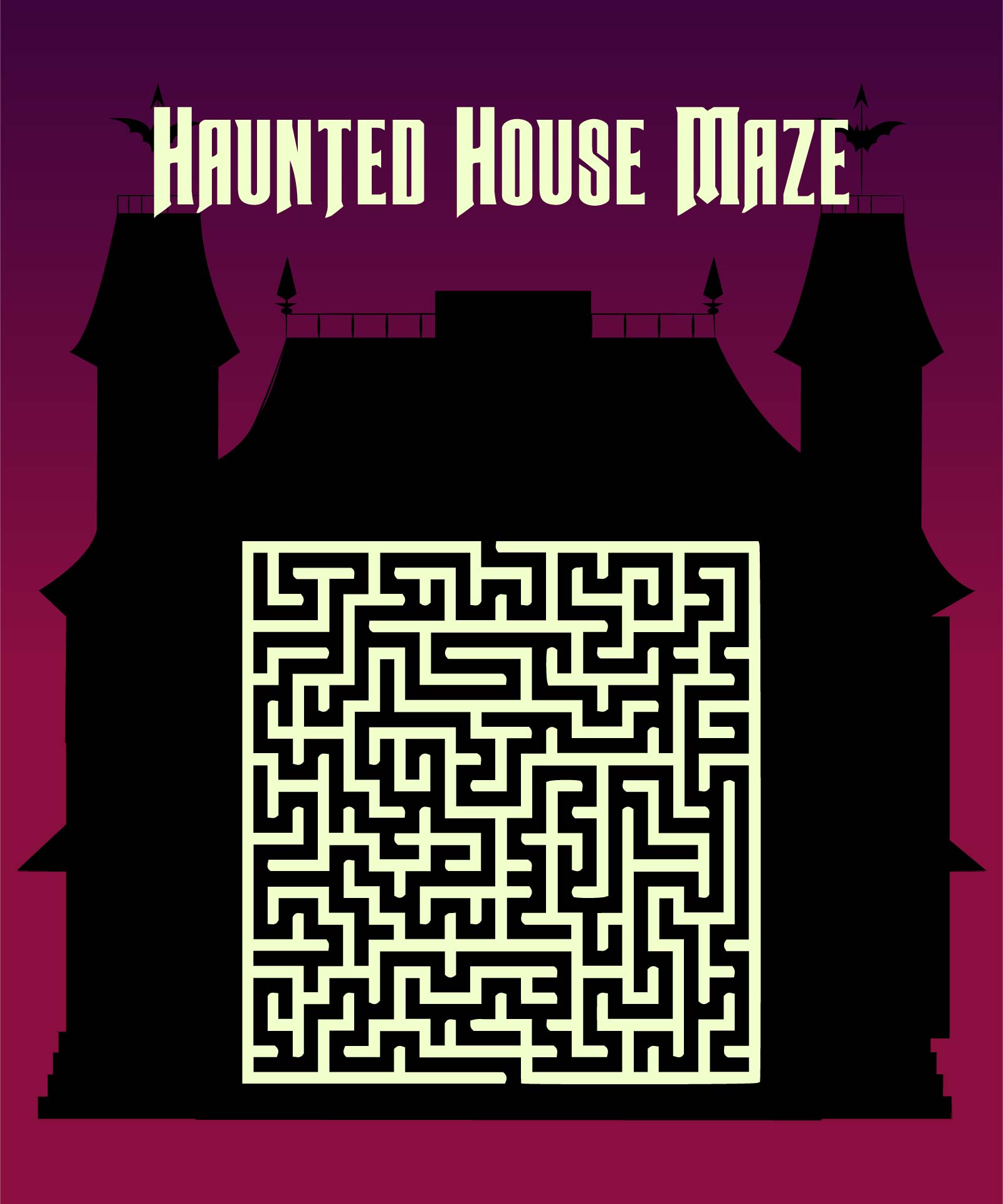 Printable Halloween Haunted House Maze
