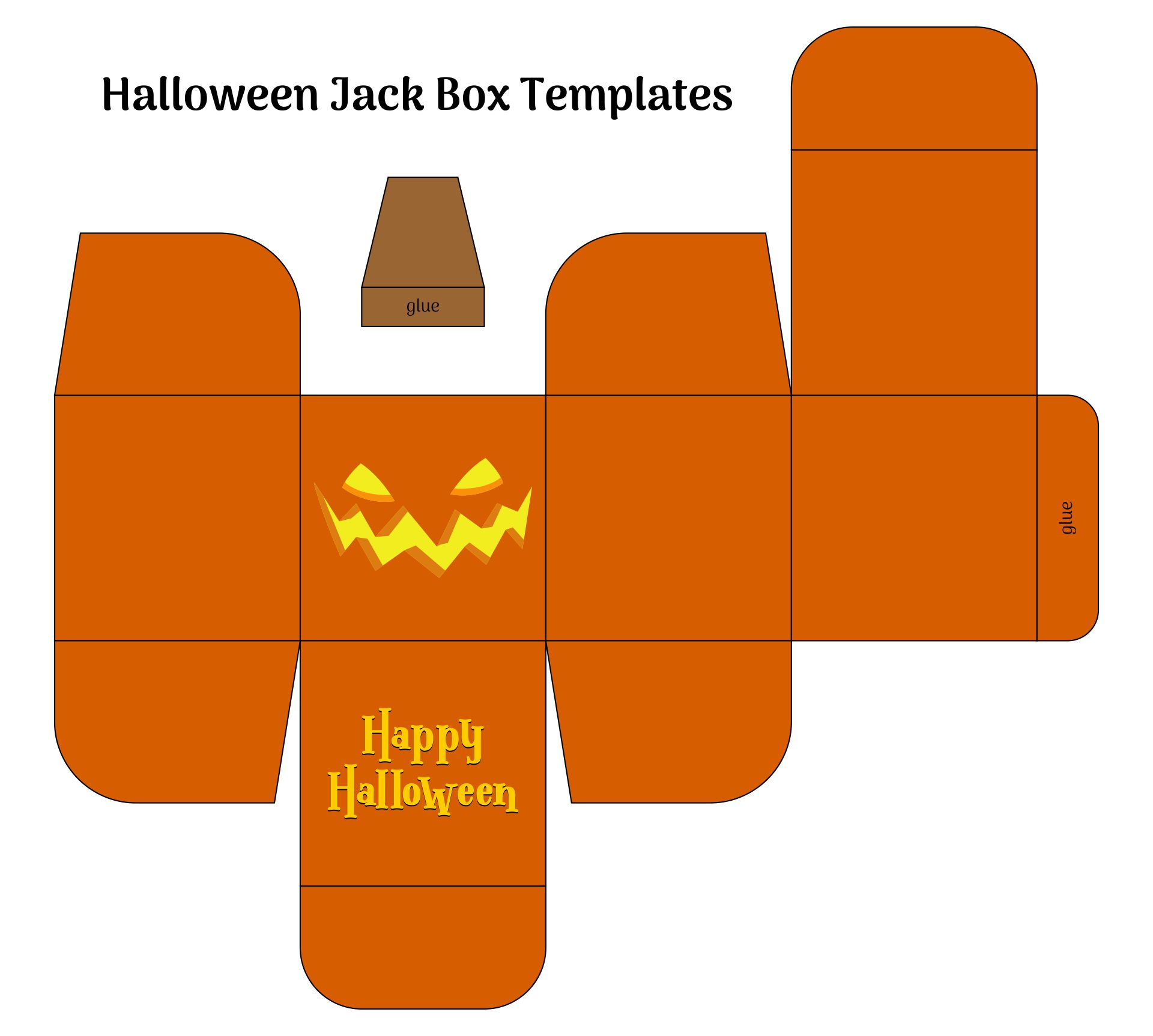 Printable Halloween Jack Box Templates