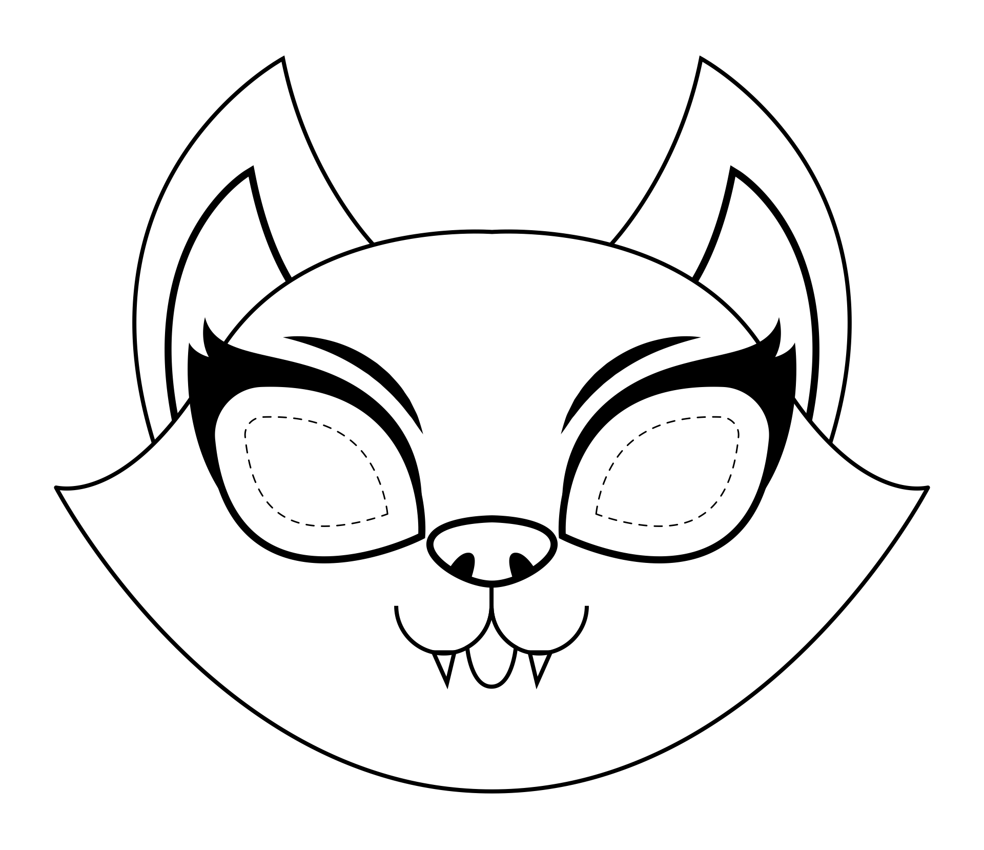 Printable Halloween Kitty Mask To Color
