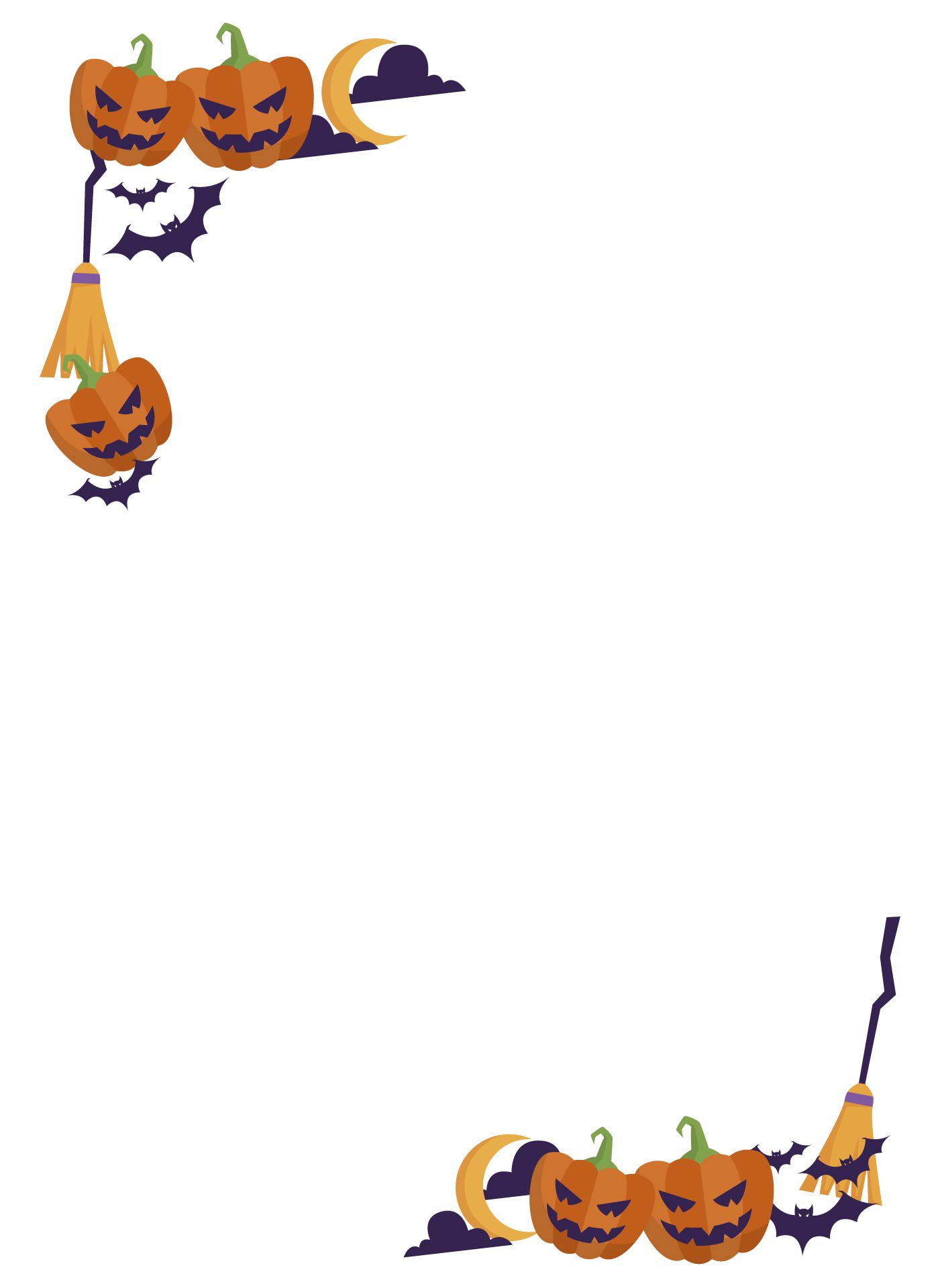 Printable Halloween Pumpkin Corner Frame