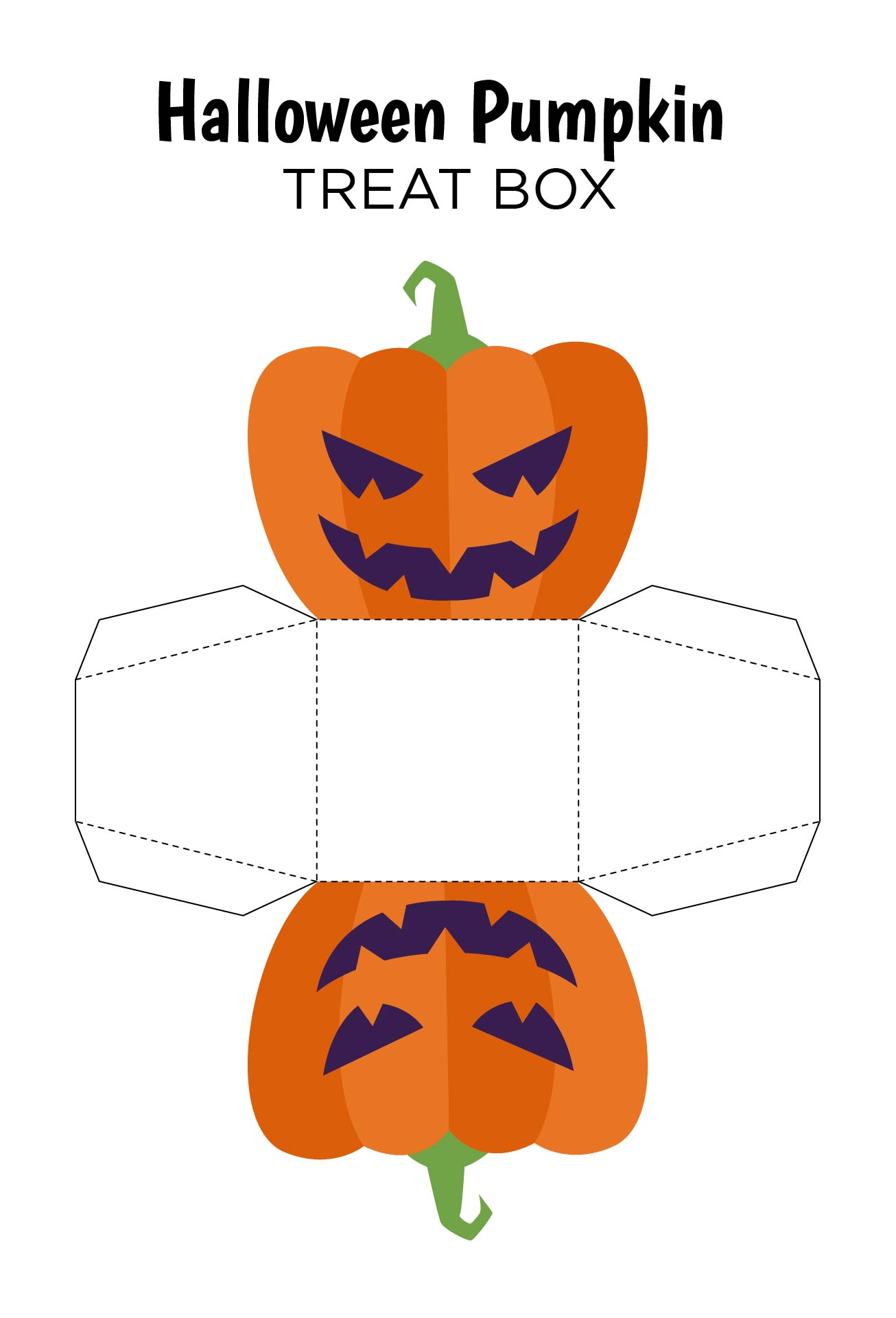 Printable Halloween Pumpkin Treat Box