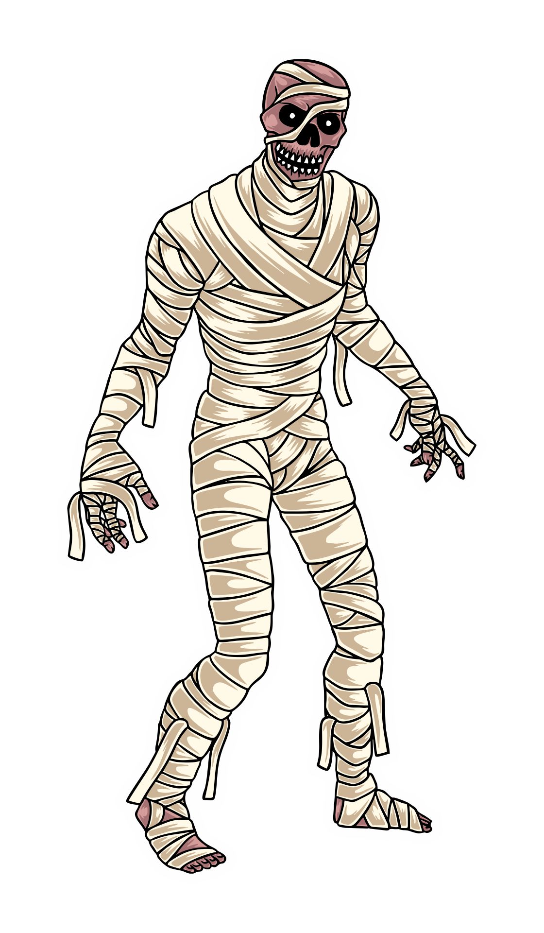 Printable Halloween Skeleton Mummy Clip Art