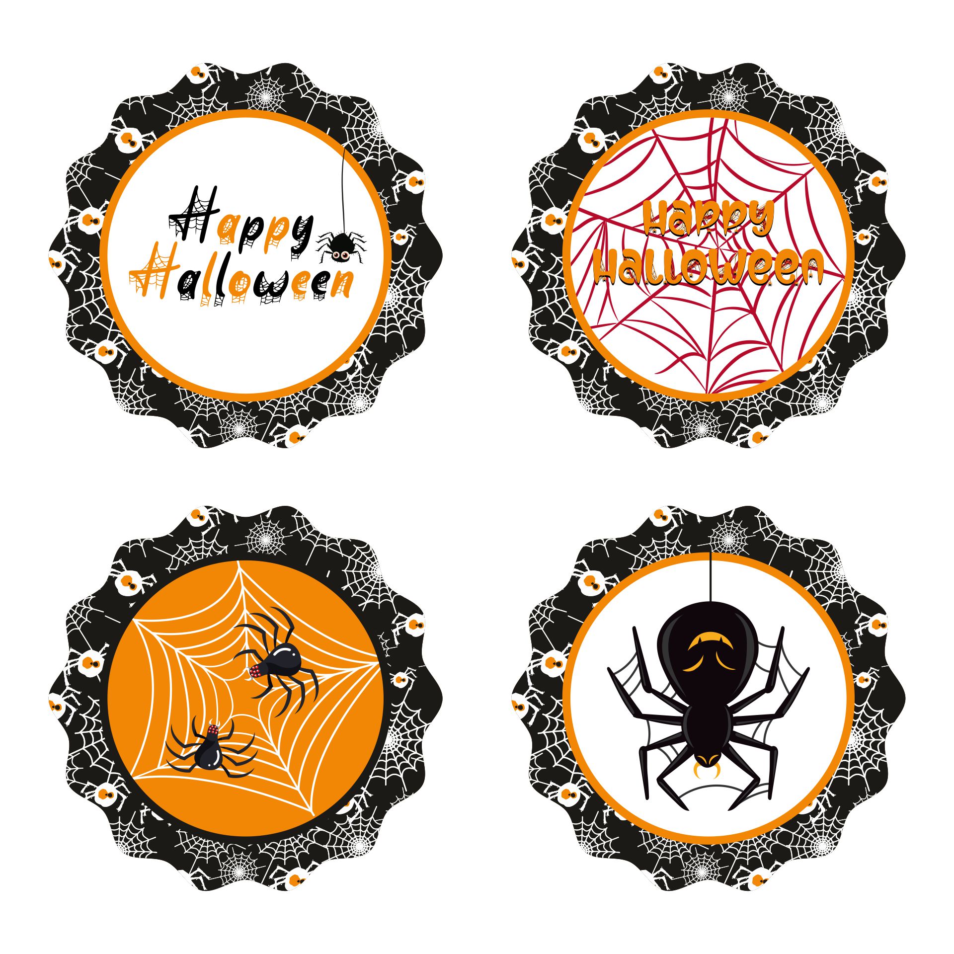 Printable Halloween Tags Halloween Spider Round