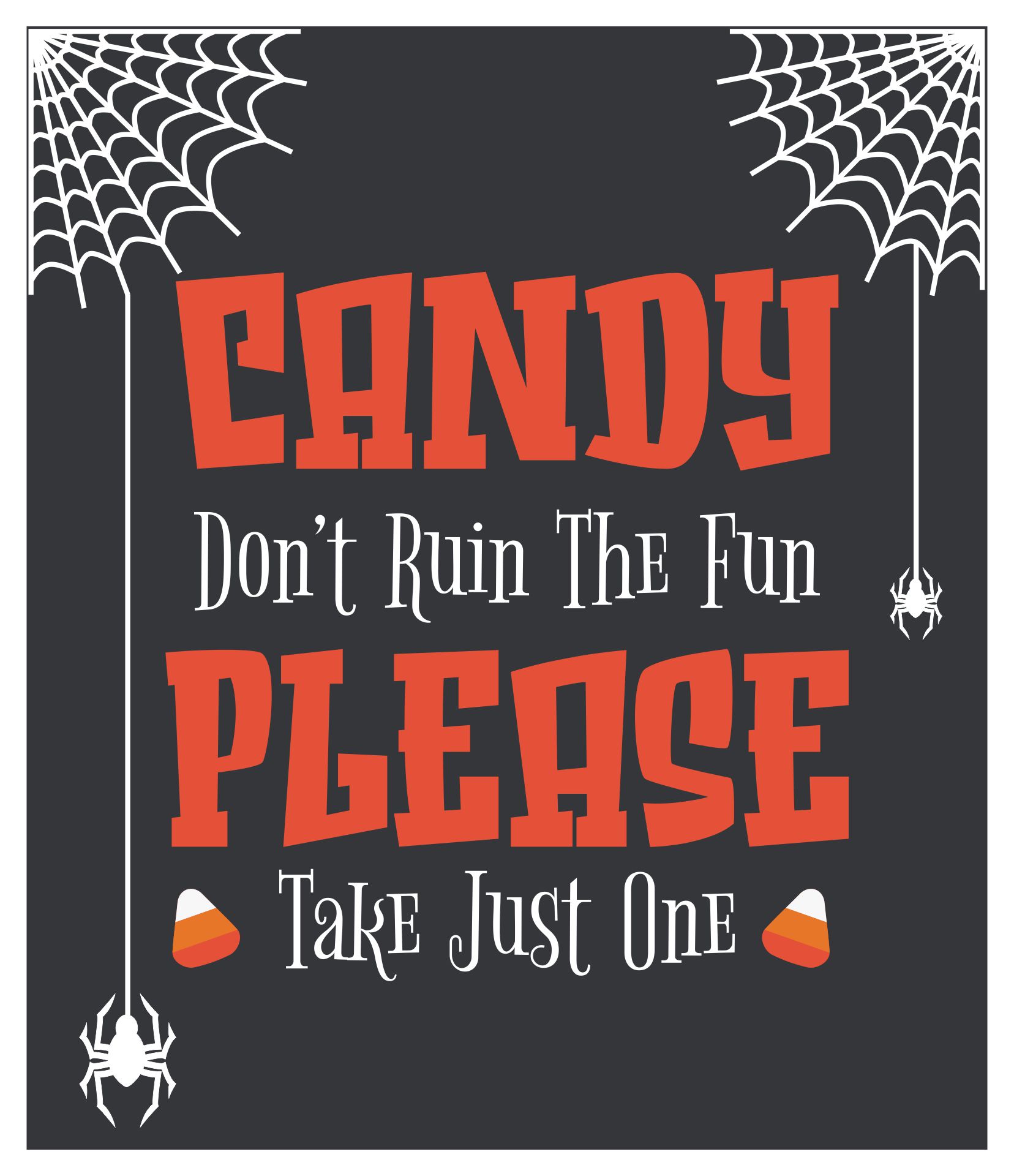 Printable Halloween Trick-or-Treat Signs For Candy