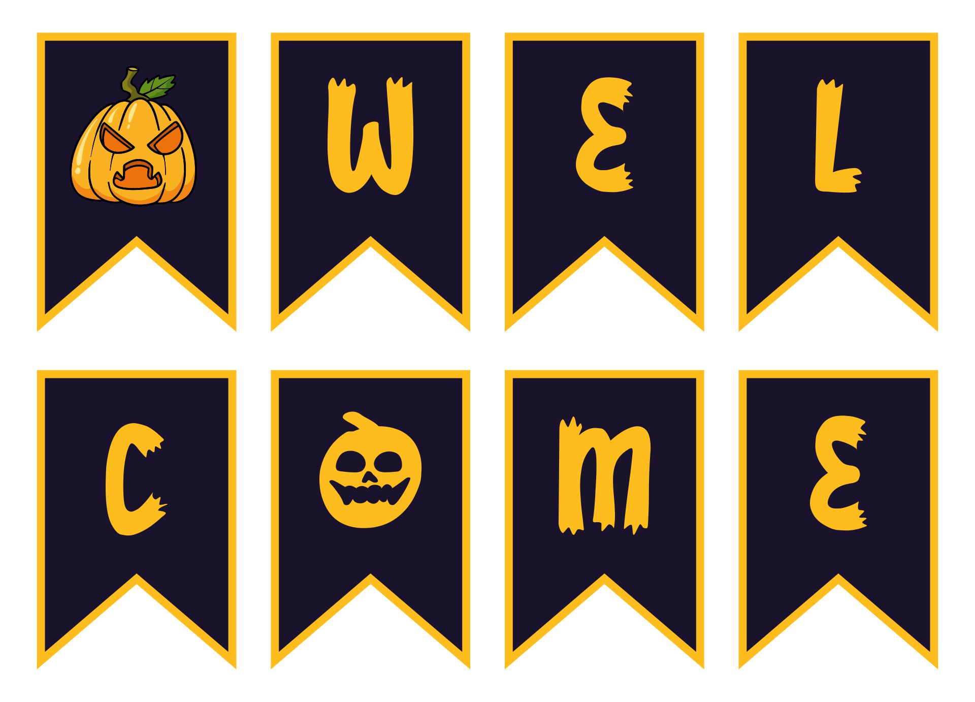 Printable Halloween Welcome Banner