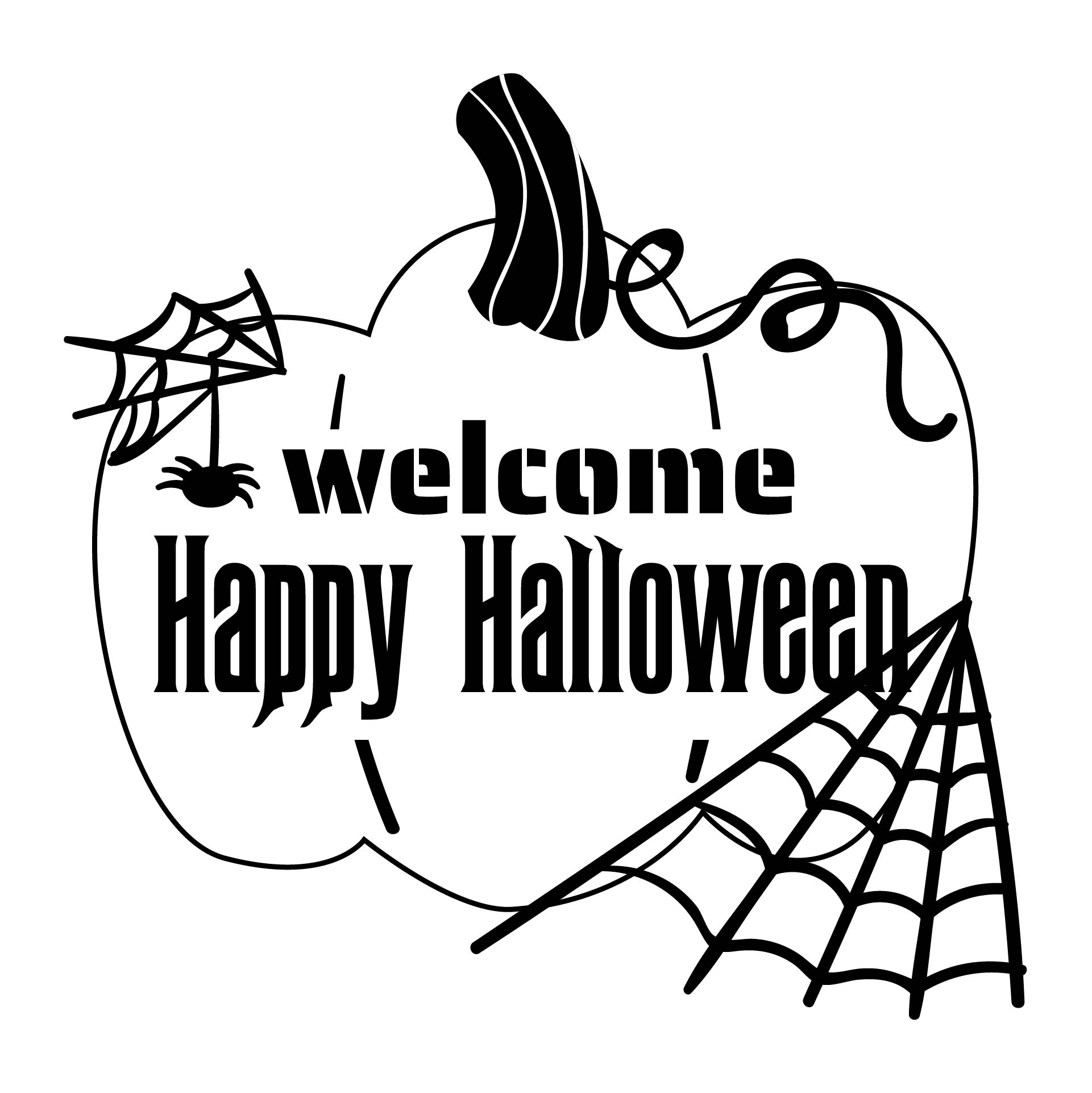 Printable Halloween Welcome Stencils