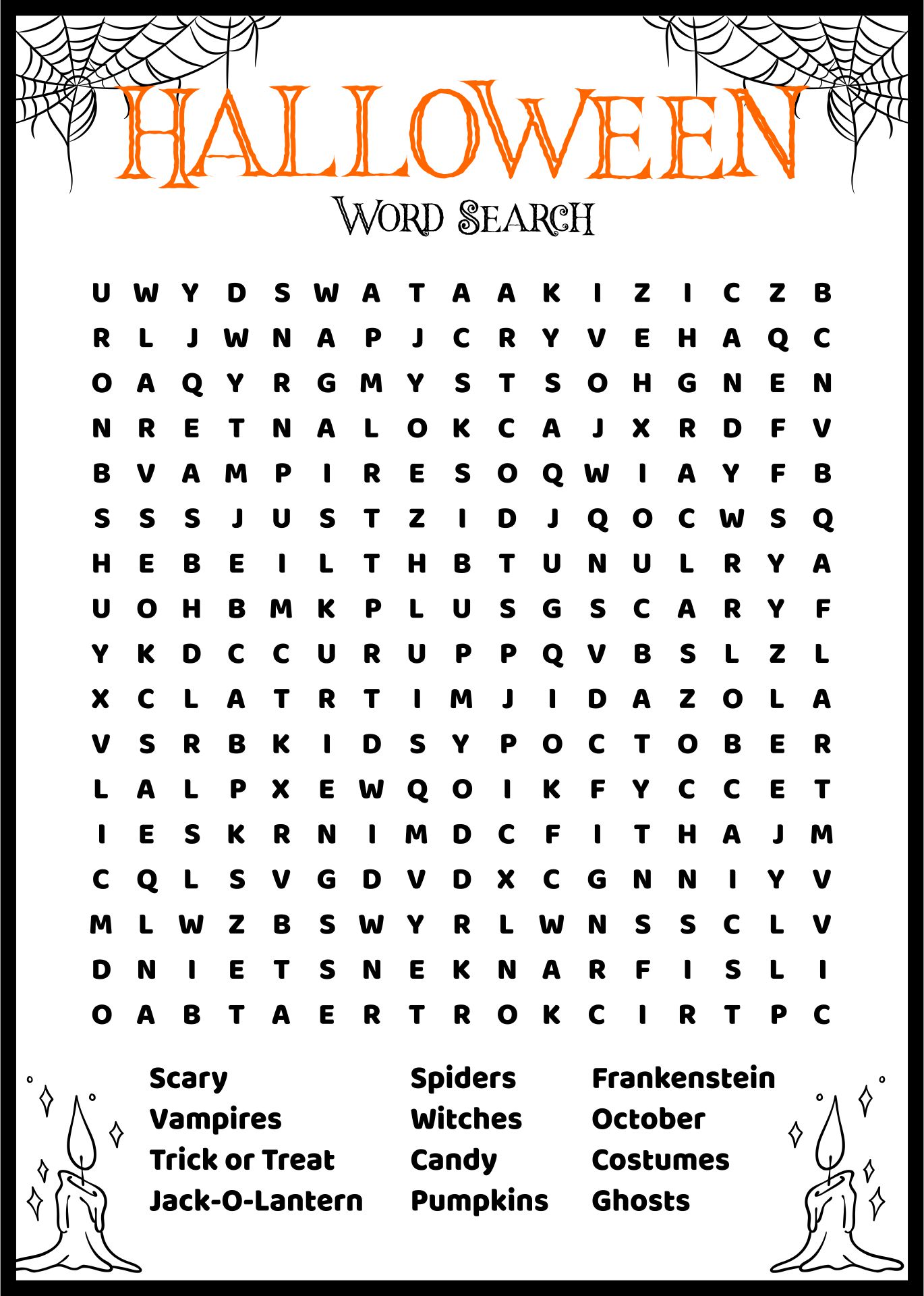 Printable Halloween Word Search Worksheet For 3rd - 4th Grade