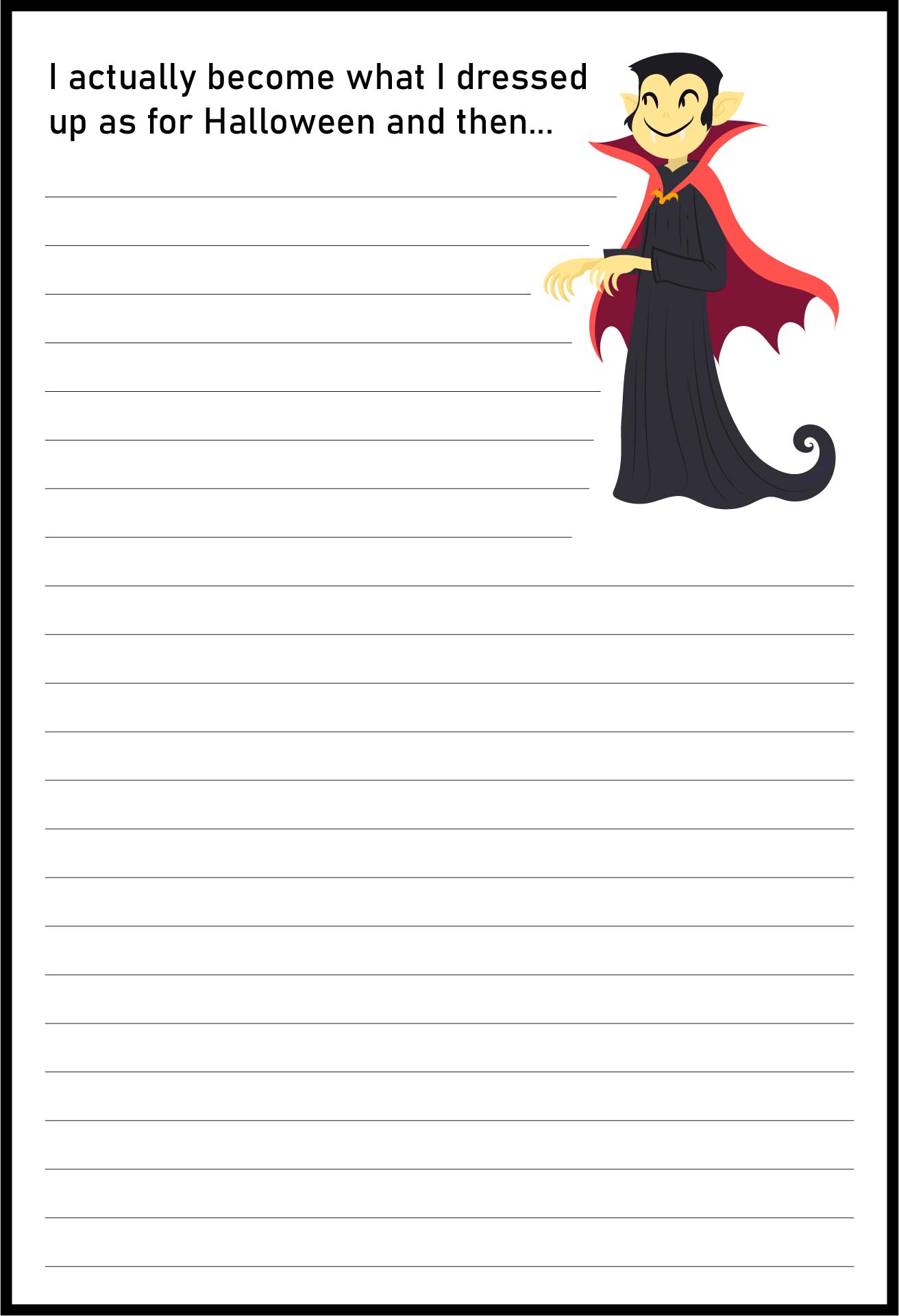 Printable Halloween Writing Prompts For Kinders