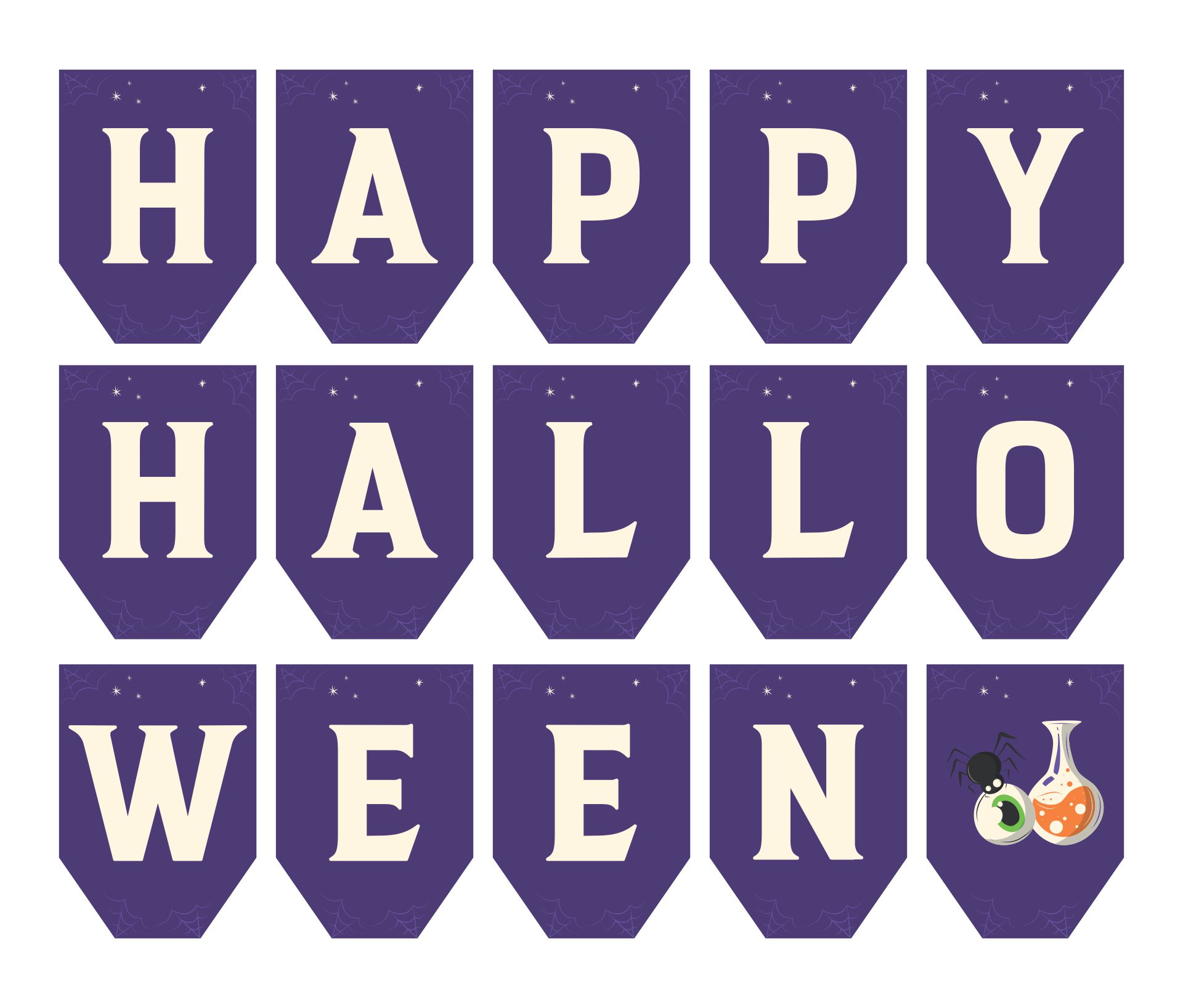 Printable Happy Halloween Banner Decor