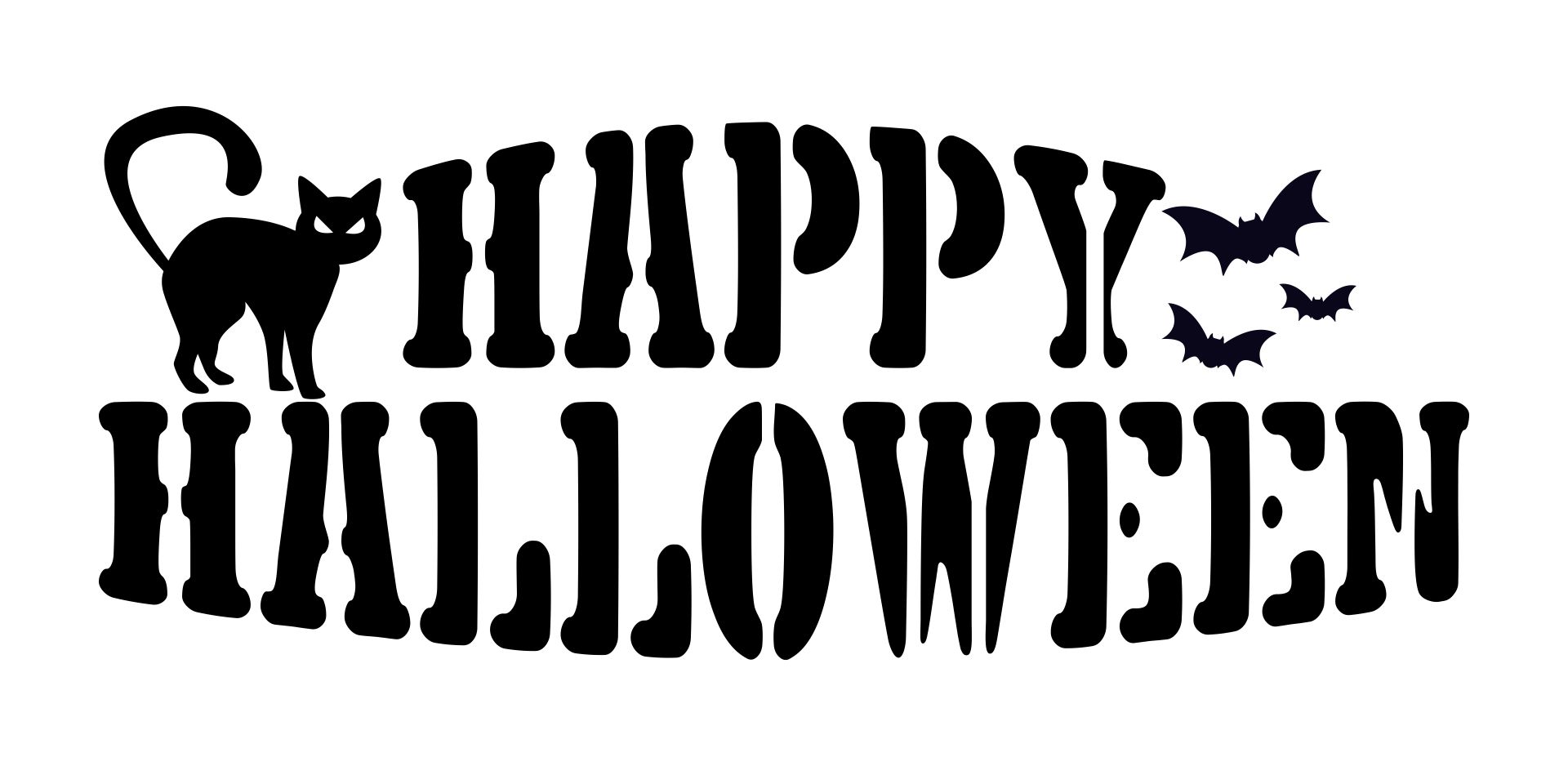 Printable Happy Halloween Stencils Cut Out