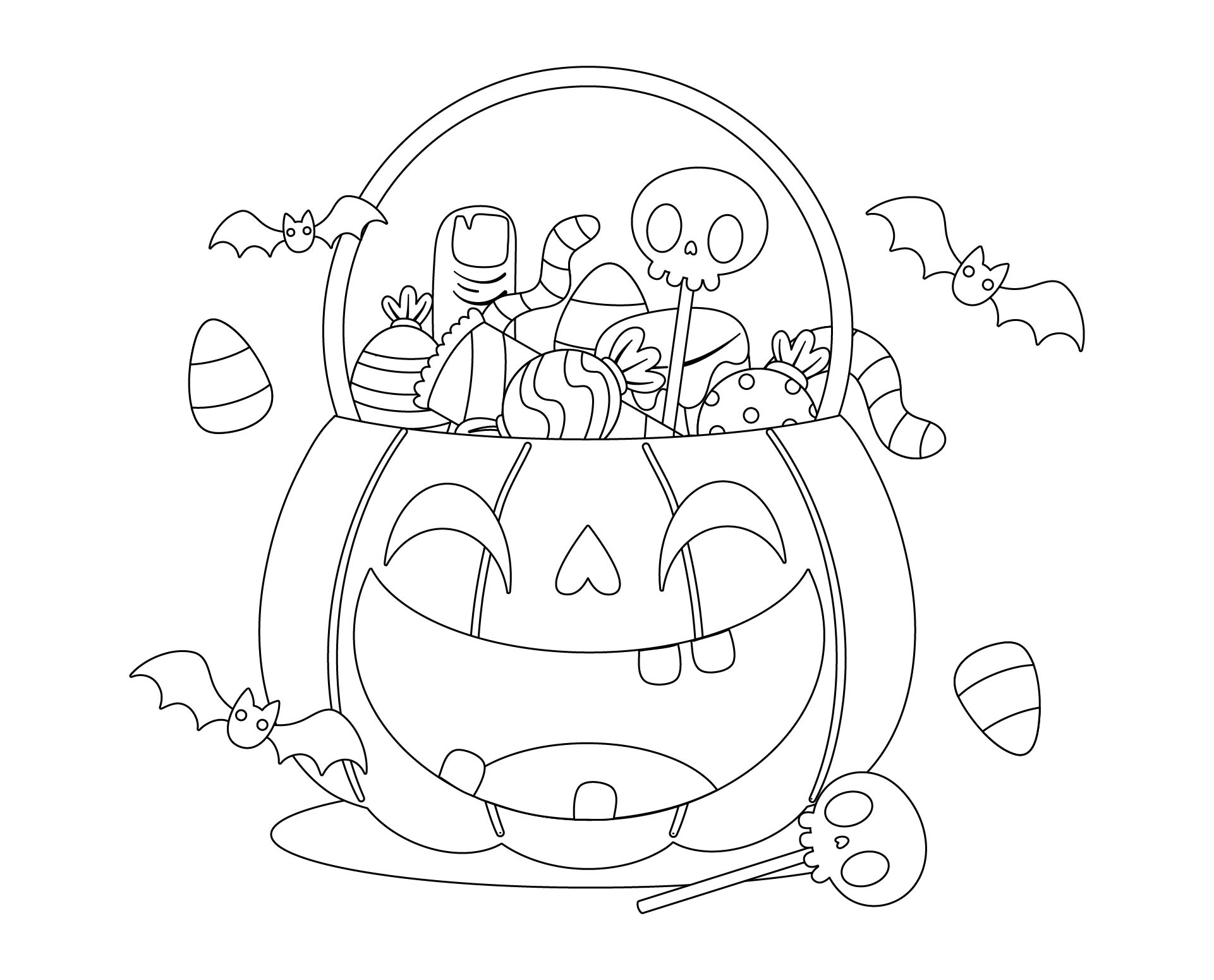 Printable Happy Halloween With Pumpkin Coloring Pages