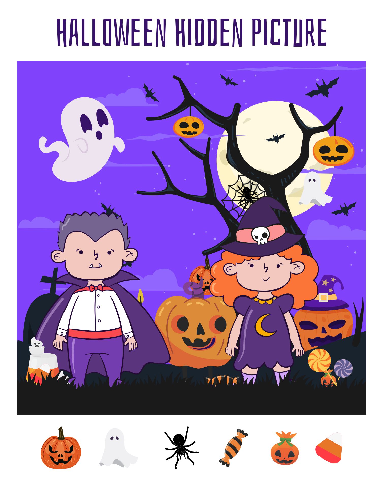 Printable Hidden Object Halloween Puzzles For Kids